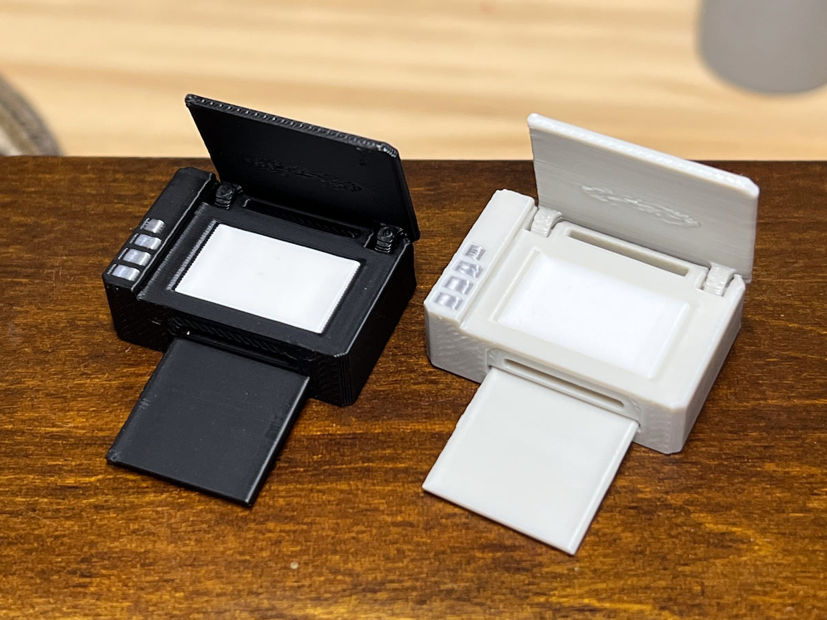 1:12 Scale Miniature Plastic Printer – Black or Light Gray – Dollhouse Office Accessory