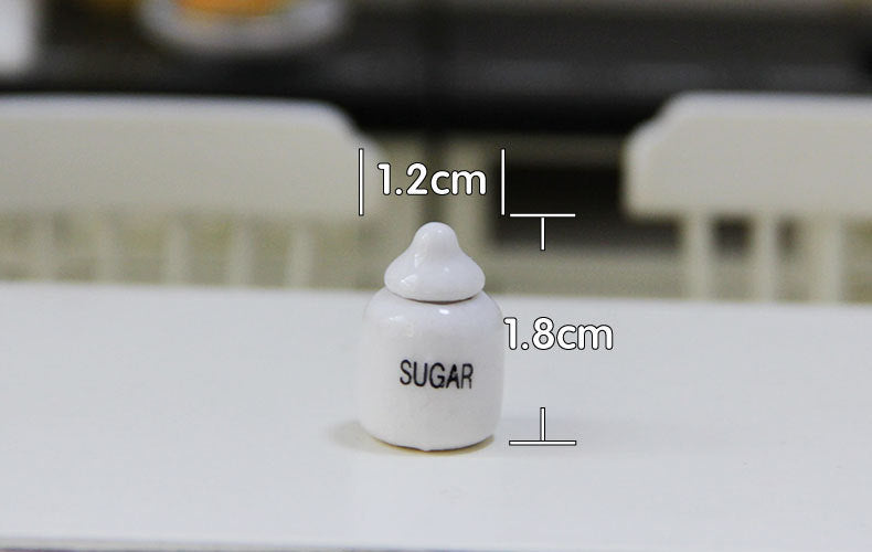 1:12 Miniature White Ceramic Kitchen Canister Set – 4 Pieces