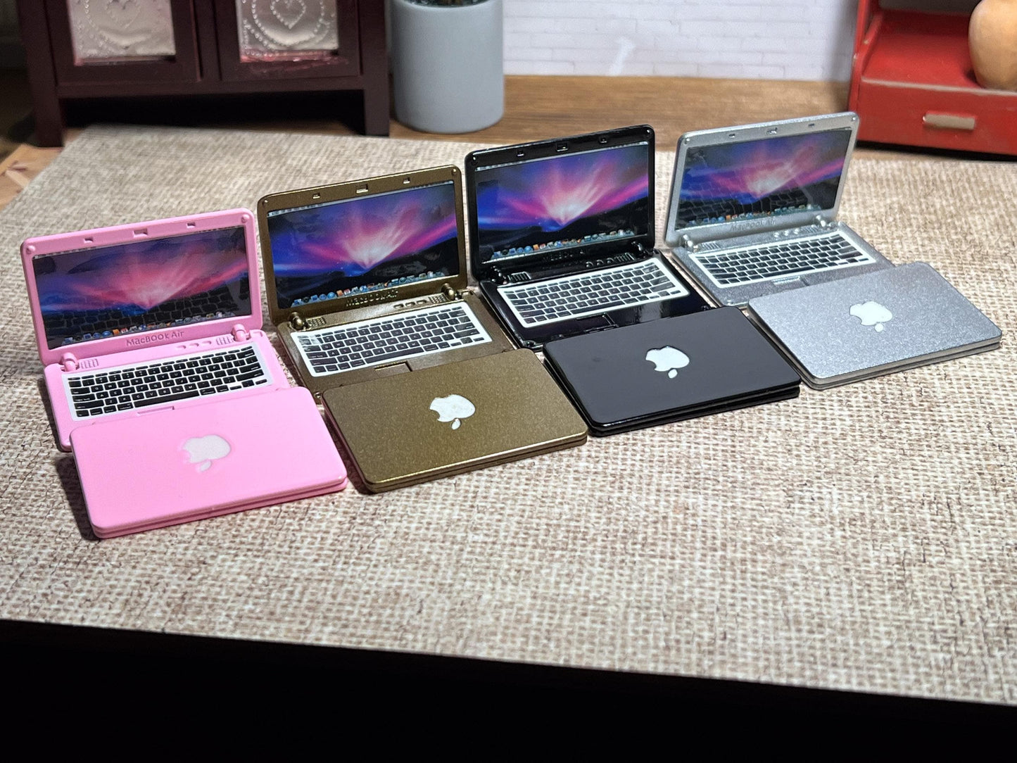 Miniature Alloy Laptop 1:12 Scale – Opens & Closes – Dollhouse Desk Accessory __etsy:6414877861