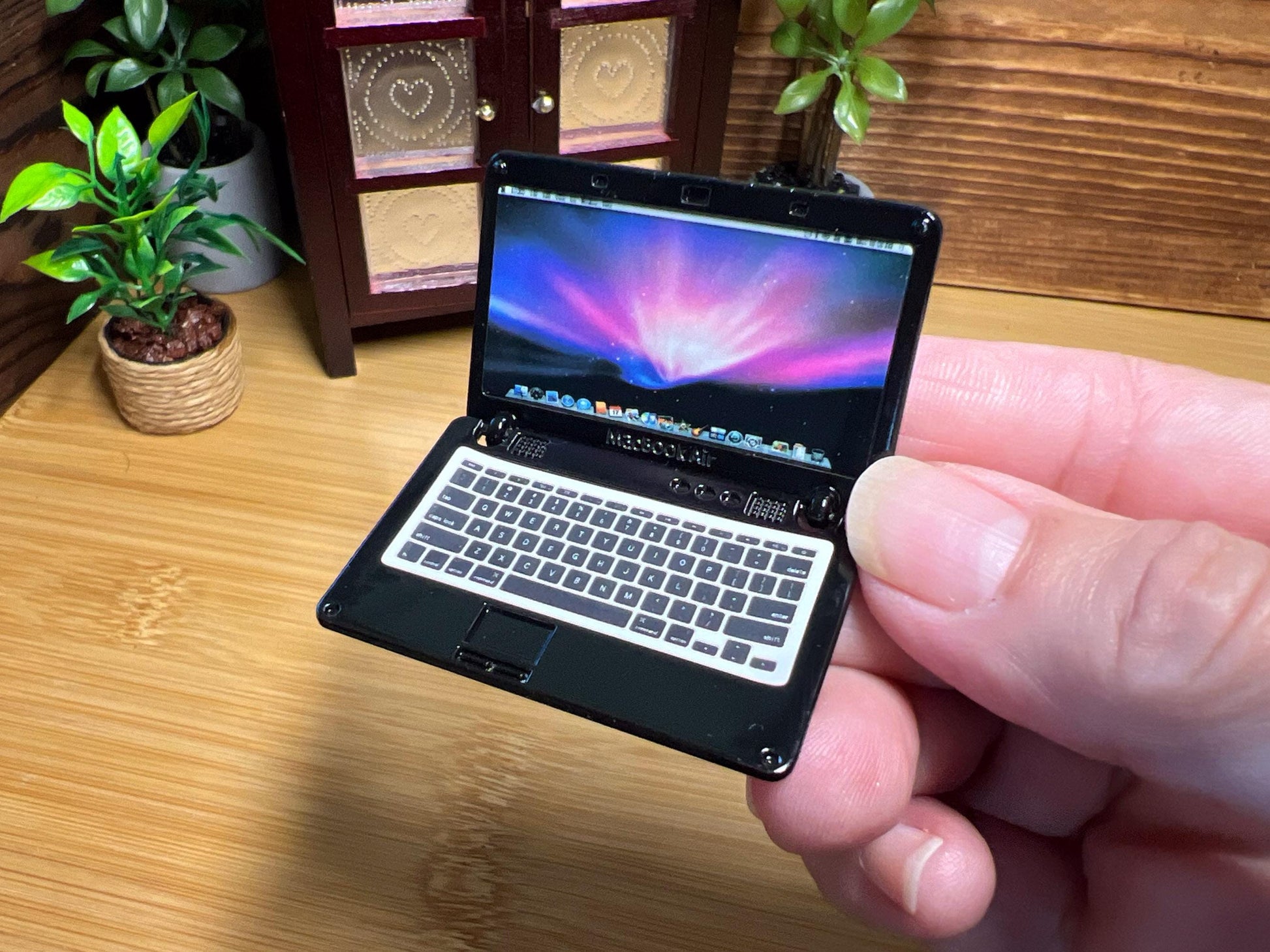 Miniature Alloy Laptop 1:12 Scale – Opens & Closes – Dollhouse Desk Accessory __etsy:6366797856