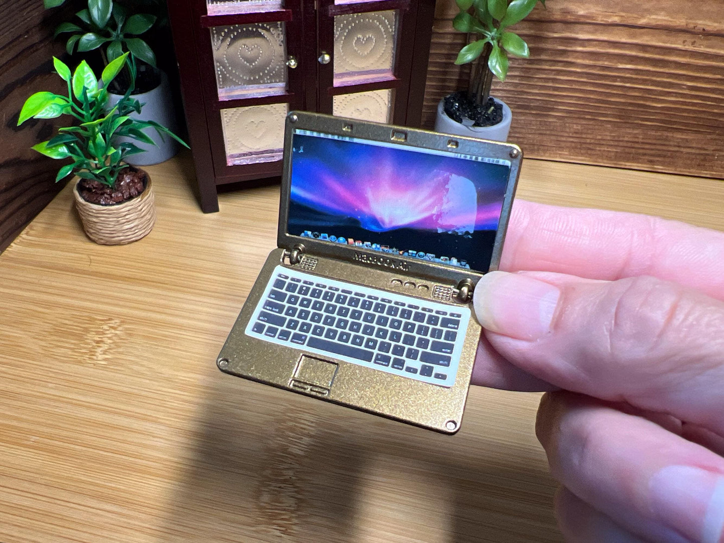 Miniature Alloy Laptop 1:12 Scale – Opens & Closes – Dollhouse Desk Accessory __etsy:6366797868