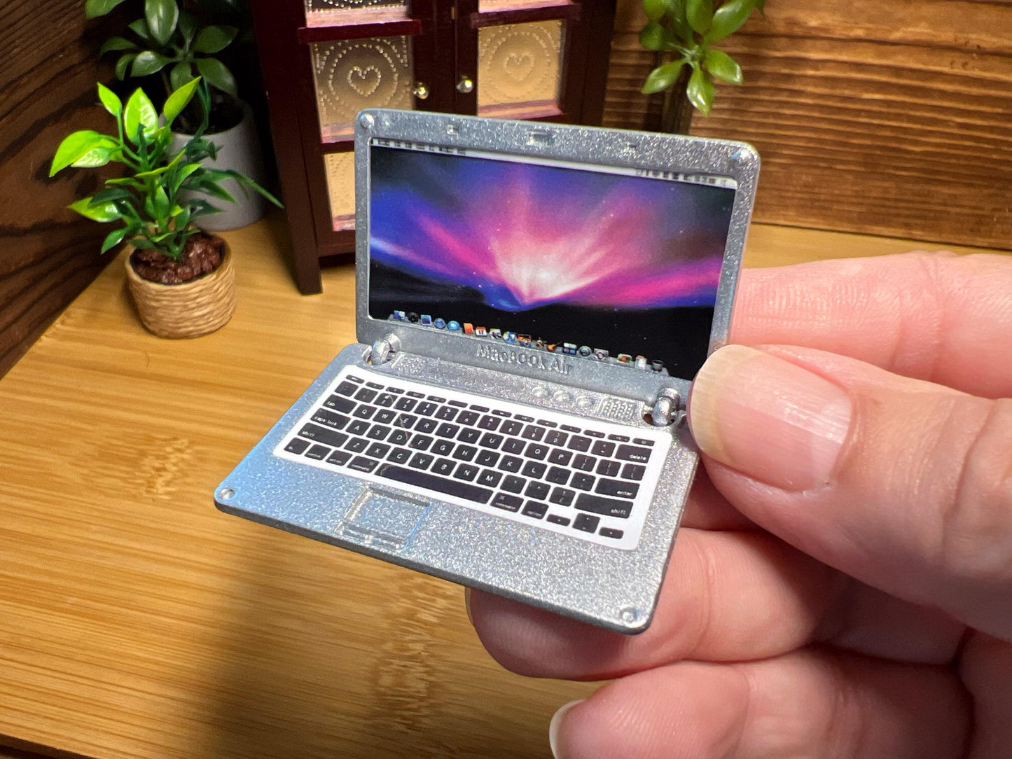 Miniature Alloy Laptop 1:12 Scale – Opens & Closes – Dollhouse Desk Accessory __etsy:6414912841