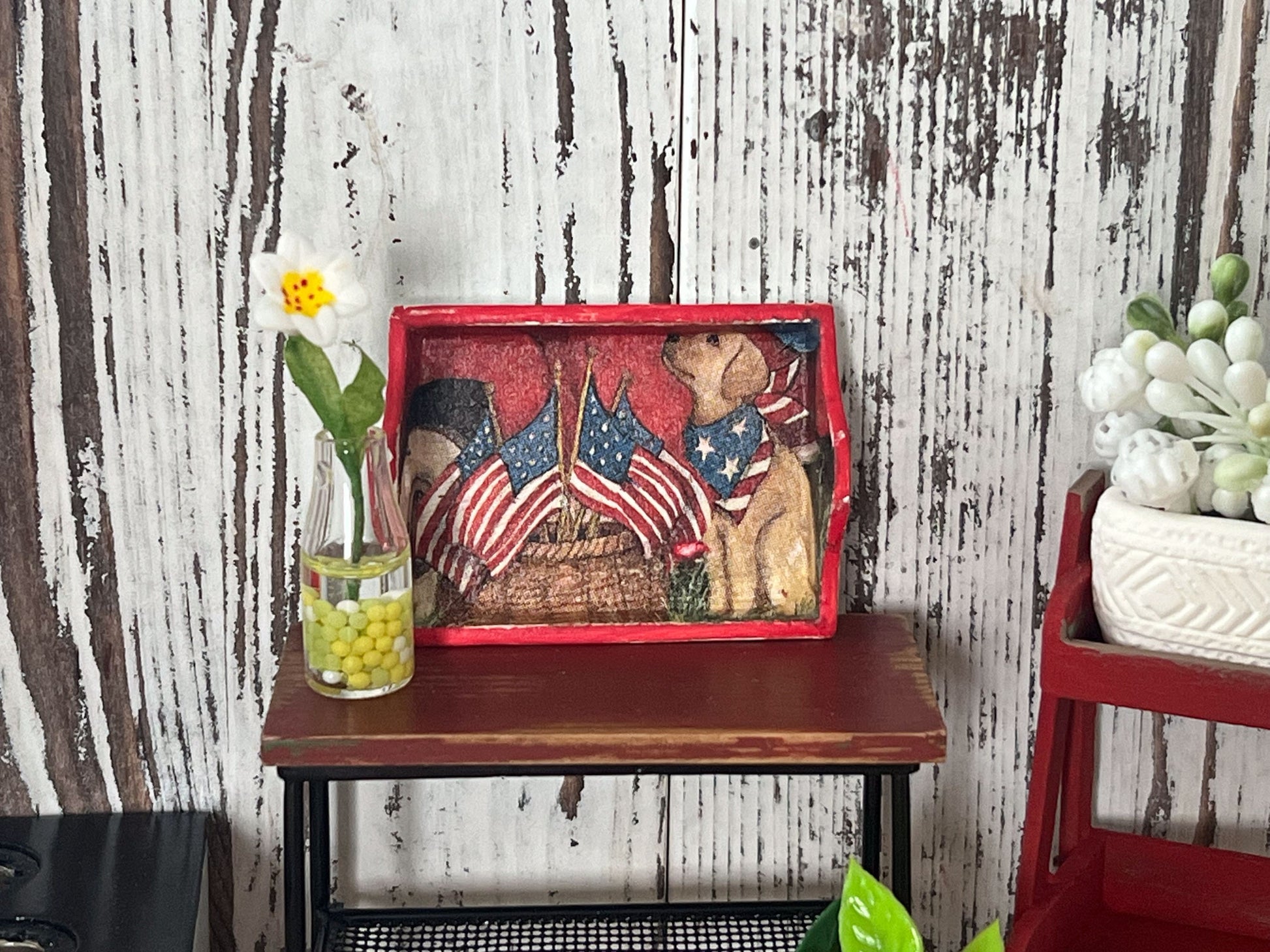 Miniature American Serving Tray –  1:12 Scale - Dollhouse 4th of July Décor __etsy:5852145512