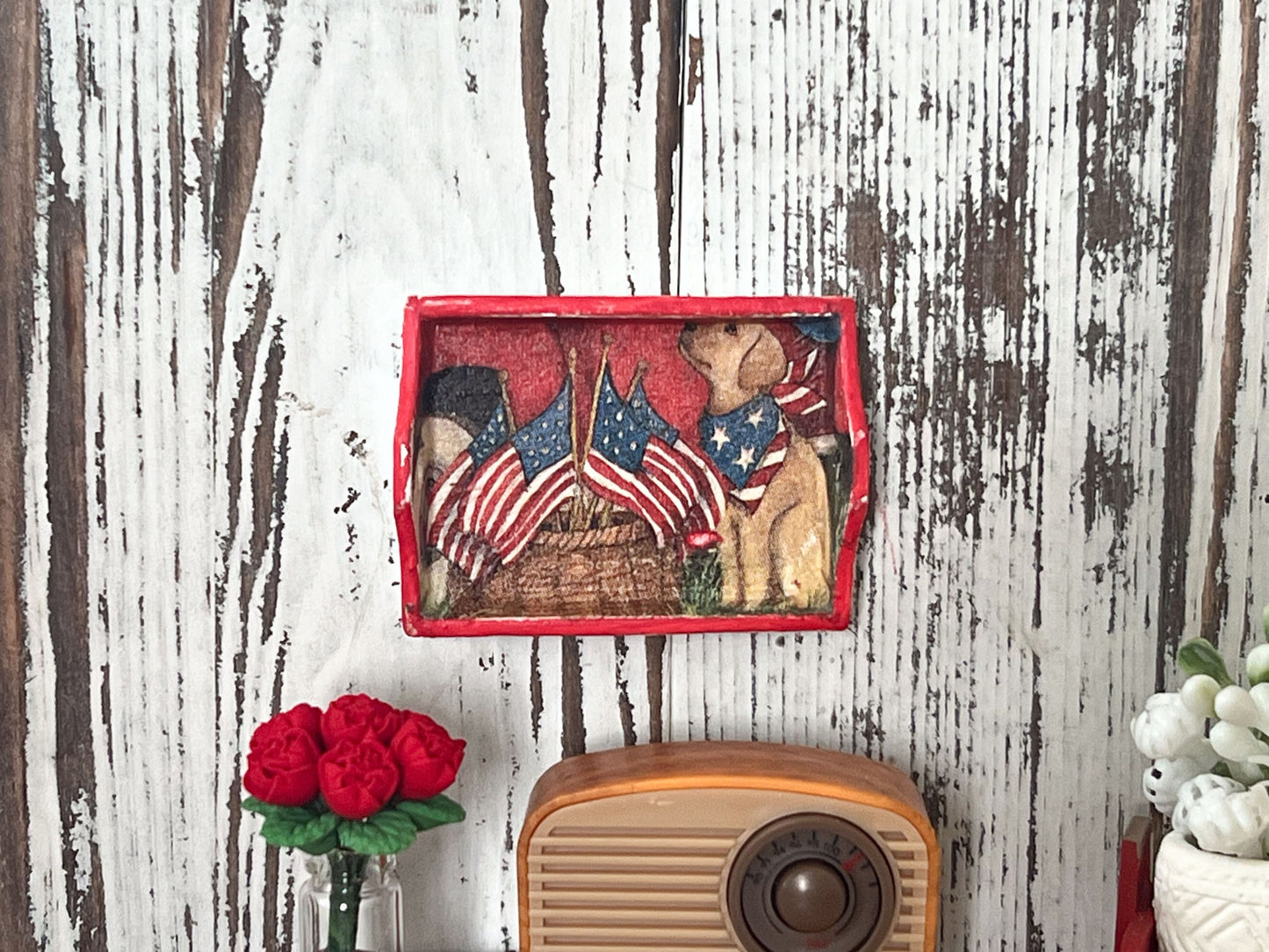 Miniature American Serving Tray –  1:12 Scale - Dollhouse 4th of July Décor __etsy:5852145486