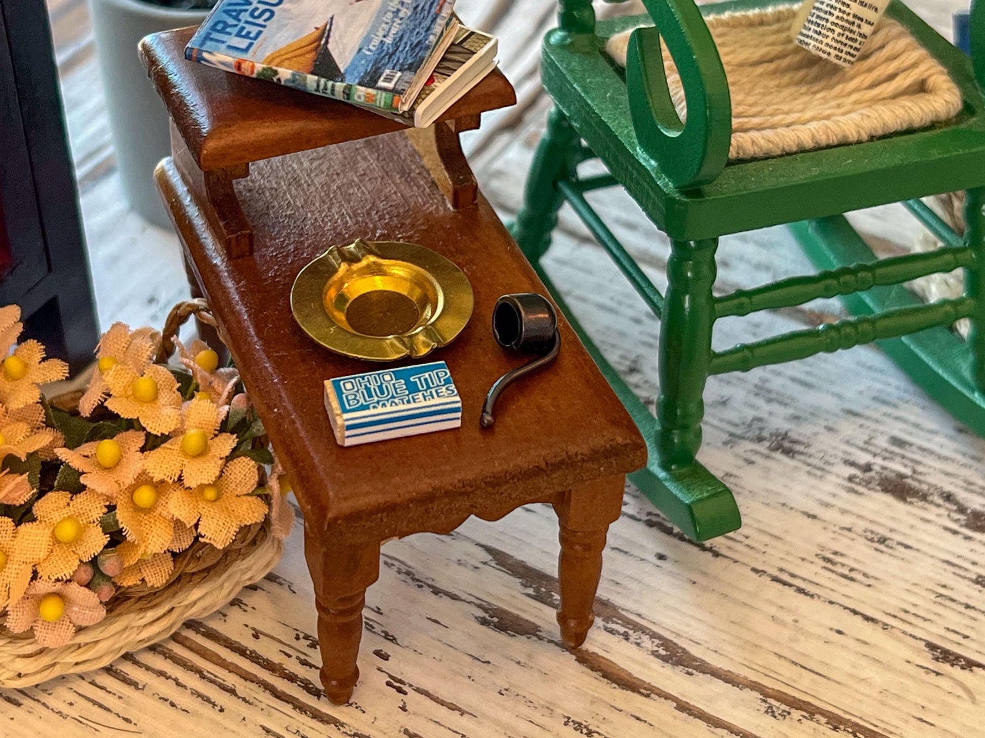 Miniature Ashtray Pipe Match Set 1:12 Scale Dollhouse Smoking Decor __etsy:7964365307