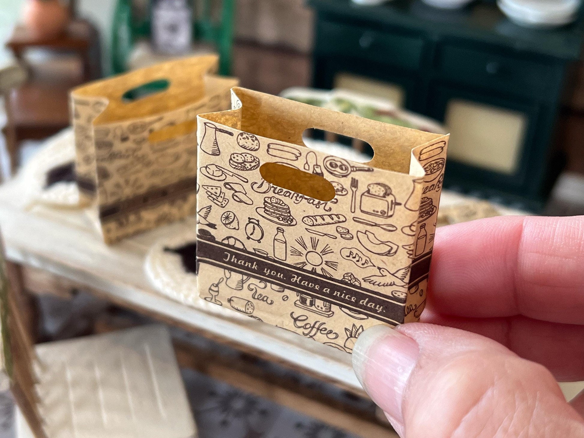 Miniature Bakery Kraft Paper Bags 4PC 1:12 | Scale | Dollhouse Accessory | Mini Grocery Bags __etsy:6835509089