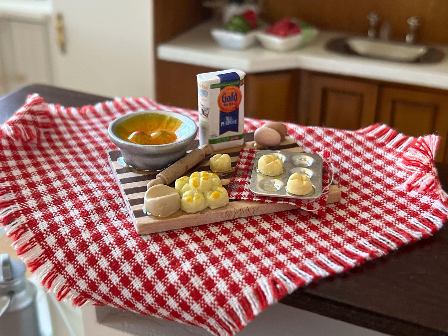 Miniature Baking Set 1:12 Scale- Dollhouse Kitchen Food-Baking Prep Set __etsy:7926379486