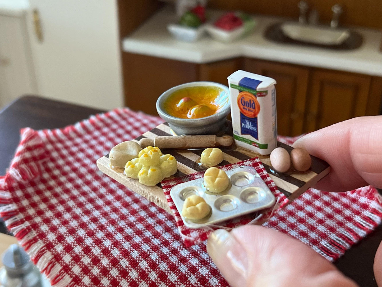 Miniature Baking Set 1:12 Scale- Dollhouse Kitchen Food-Baking Prep Set __etsy:7974334355