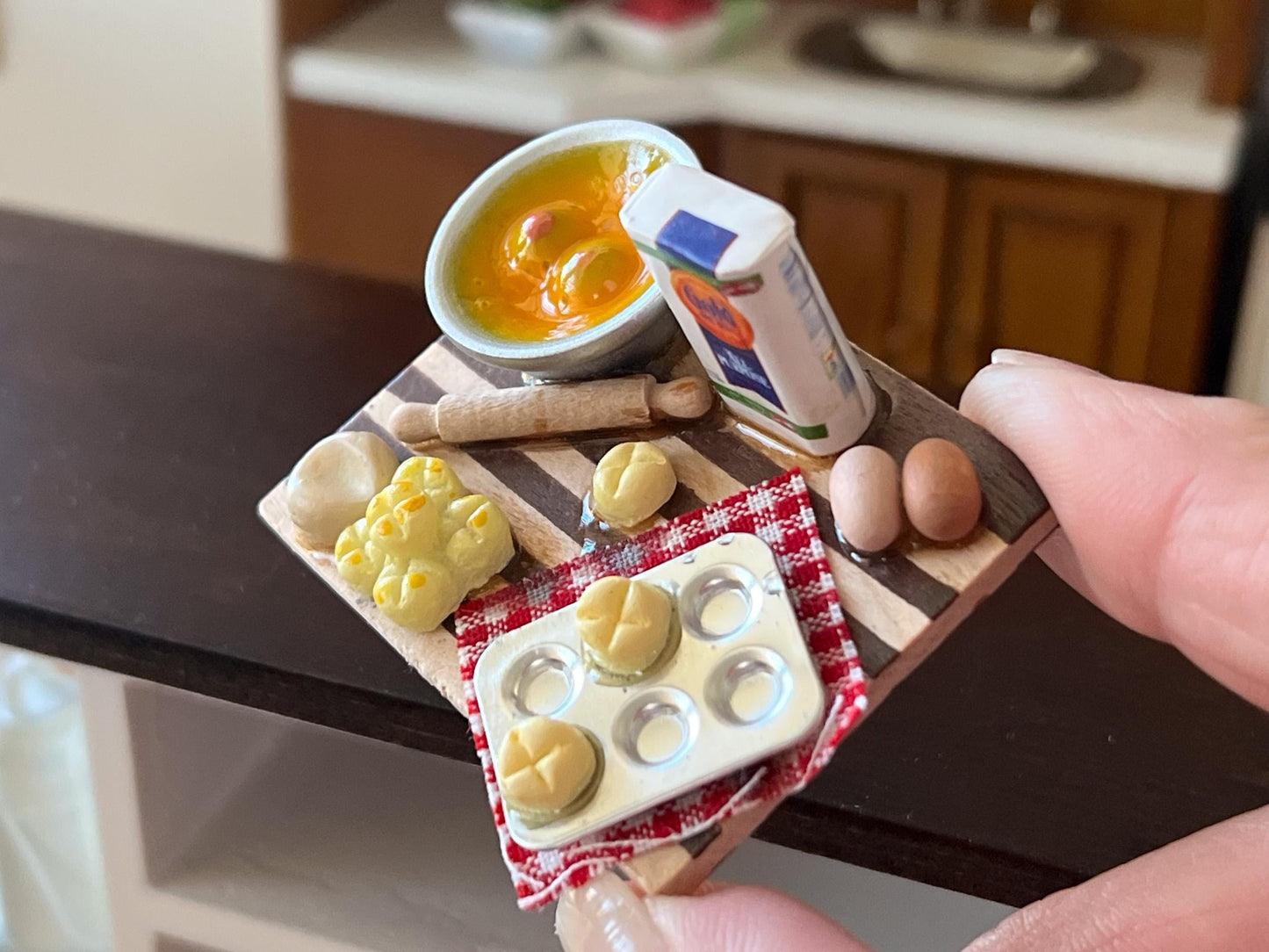 Miniature Baking Set 1:12 Scale- Dollhouse Kitchen Food-Baking Prep Set __etsy:7926379358