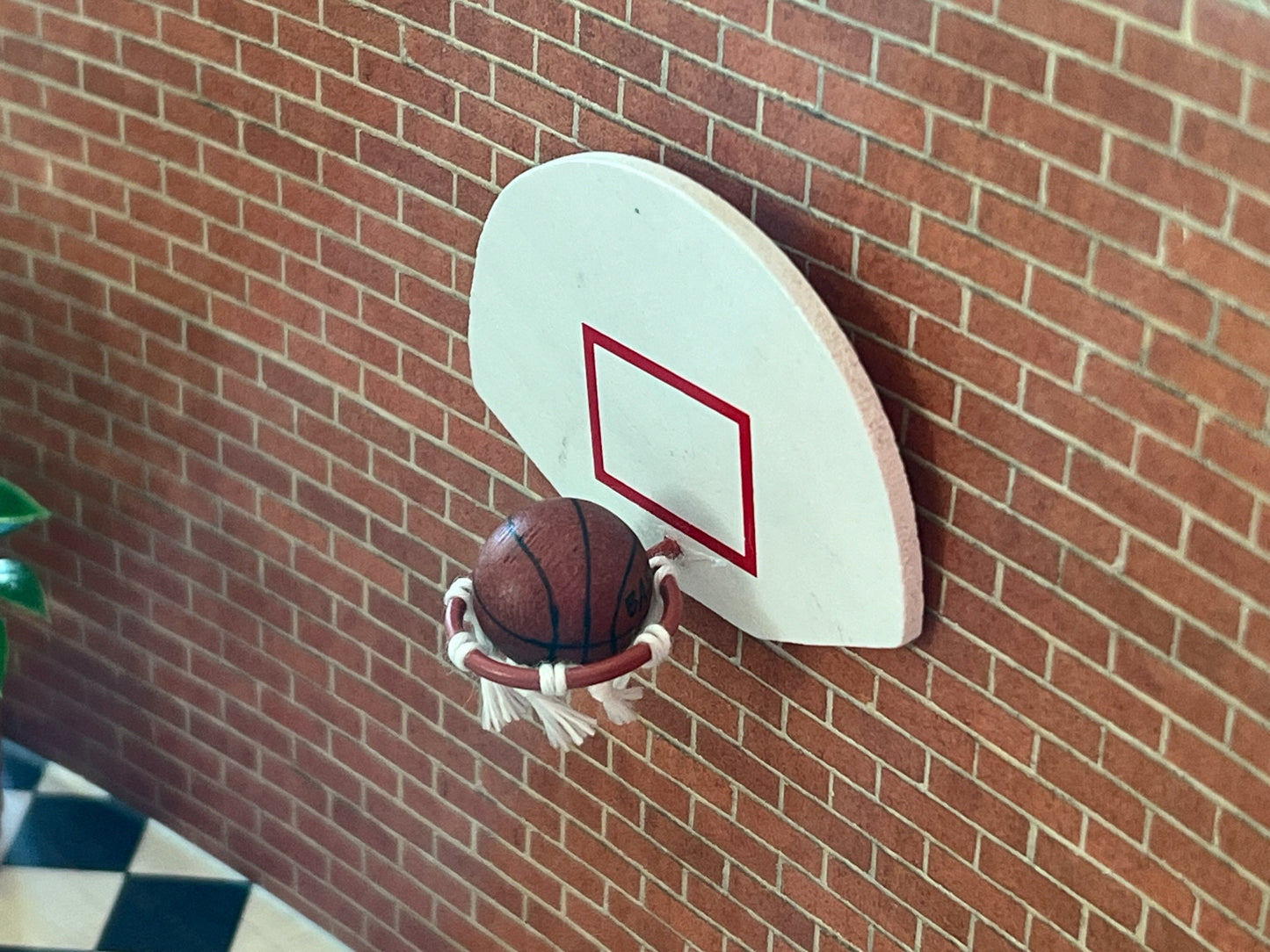 Miniature Basketball Hoop with Backboard 1:12 Scale  - Dollhouse Miniature Sports __etsy:5785681431