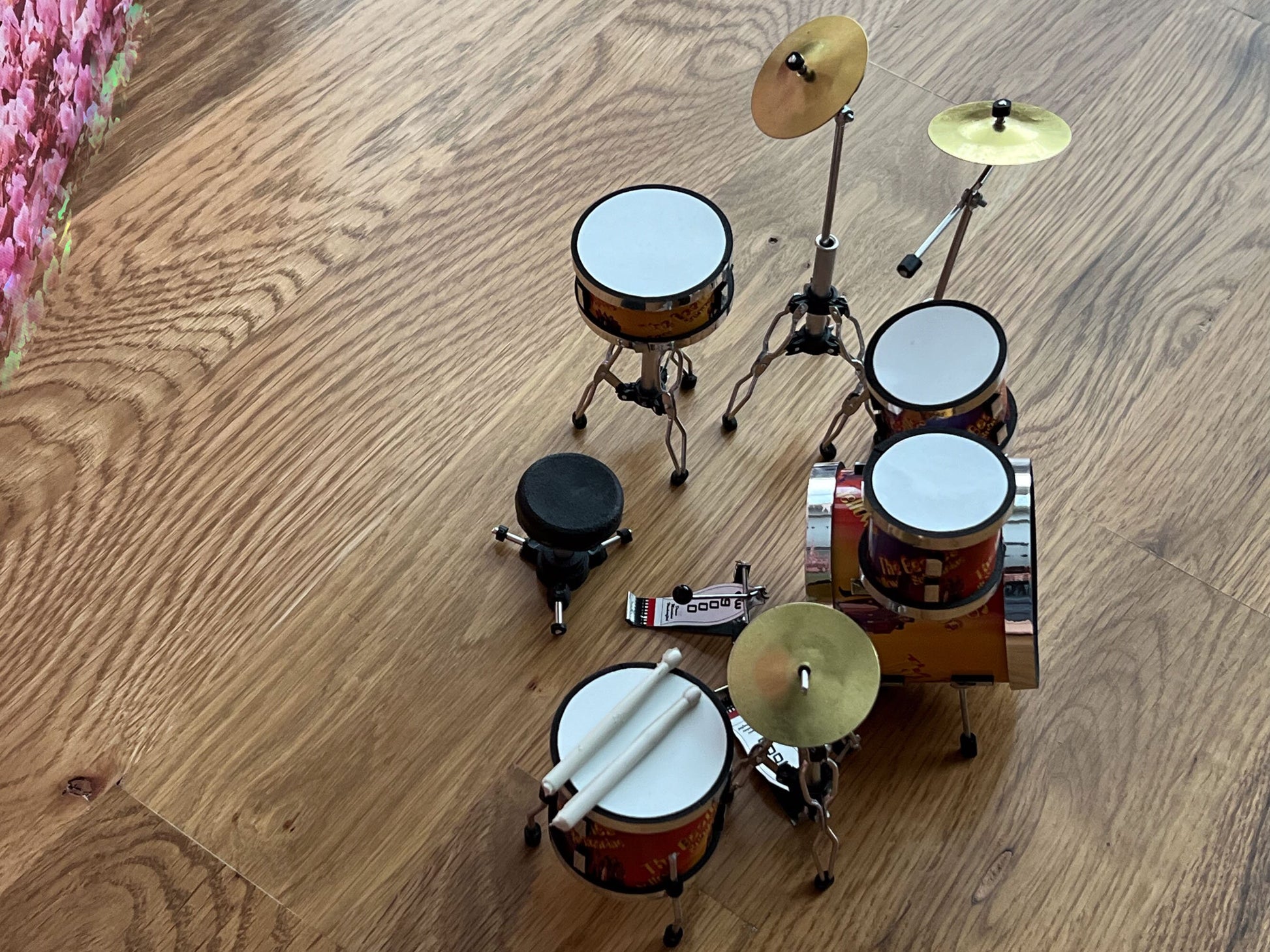Miniature Beatles Drums Set 1:12 Scale  – Dollhouse Music Room Yellow Submarine Drums __etsy:6121585978
