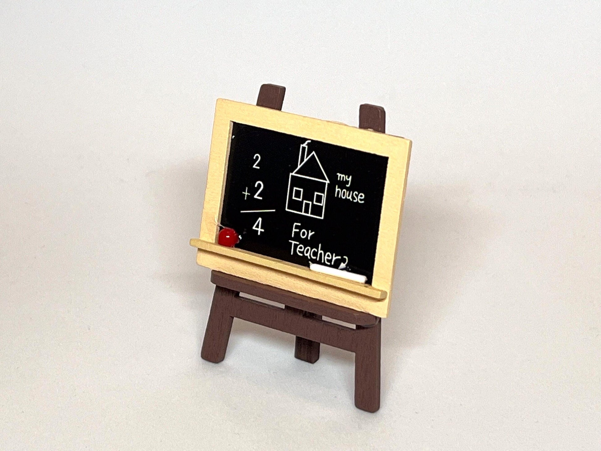 Miniature Blackboard with Stand – 1:12 Scale - Dollhouse Chalkboard with Chalk & Eraser __etsy:7846660254