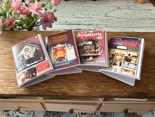 Adorable Miniaturist set of 4 books with glossy covers, pages inside are blank. They are adorable and well crafted. Use them on your studio, office, living room, bookcases. __etsy:6183657350