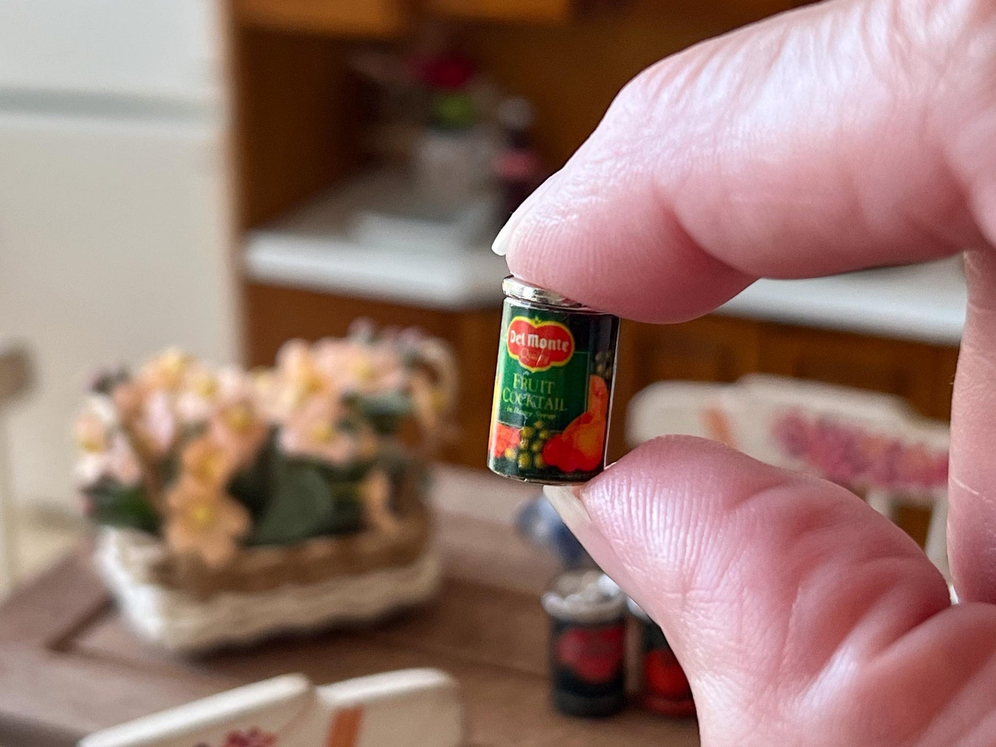 Miniature Can Food 5 PC Set-1:12 Scale-Dollhouse Pantry Can Fruit and Vegetables __etsy:8091018189