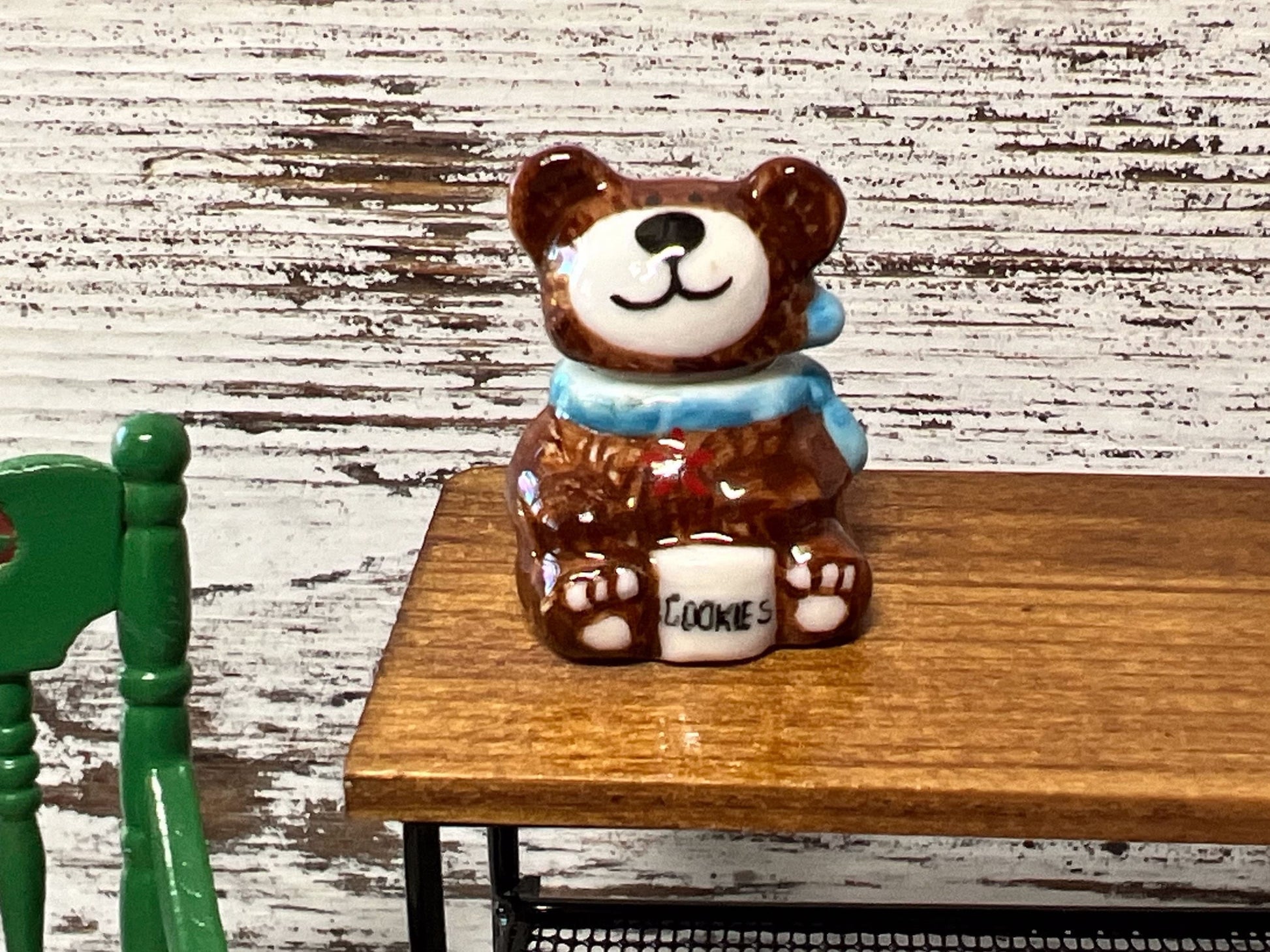 Miniature Ceramic Bear Cookie Jar 1:6 Scale, Dollhouse Kitchen Decor __etsy:5489537091