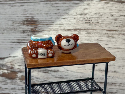 Miniature Ceramic Bear Cookie Jar 1:6 Scale, Dollhouse Kitchen Decor __etsy:5441623302