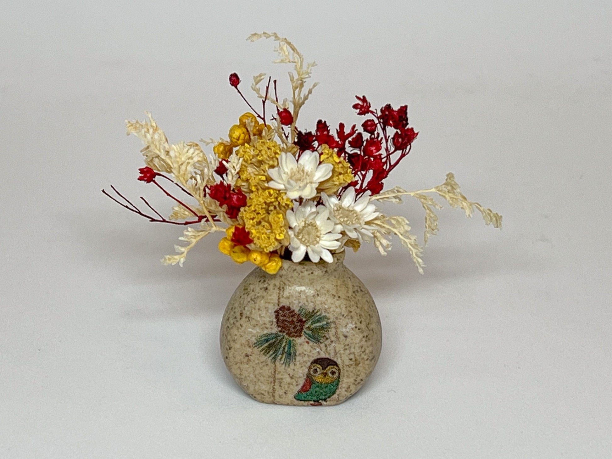 Miniature Ceramic Vase 1:12 Scale – Rabbit or Owl Motif, Dollhouse Decor __etsy:5528276080