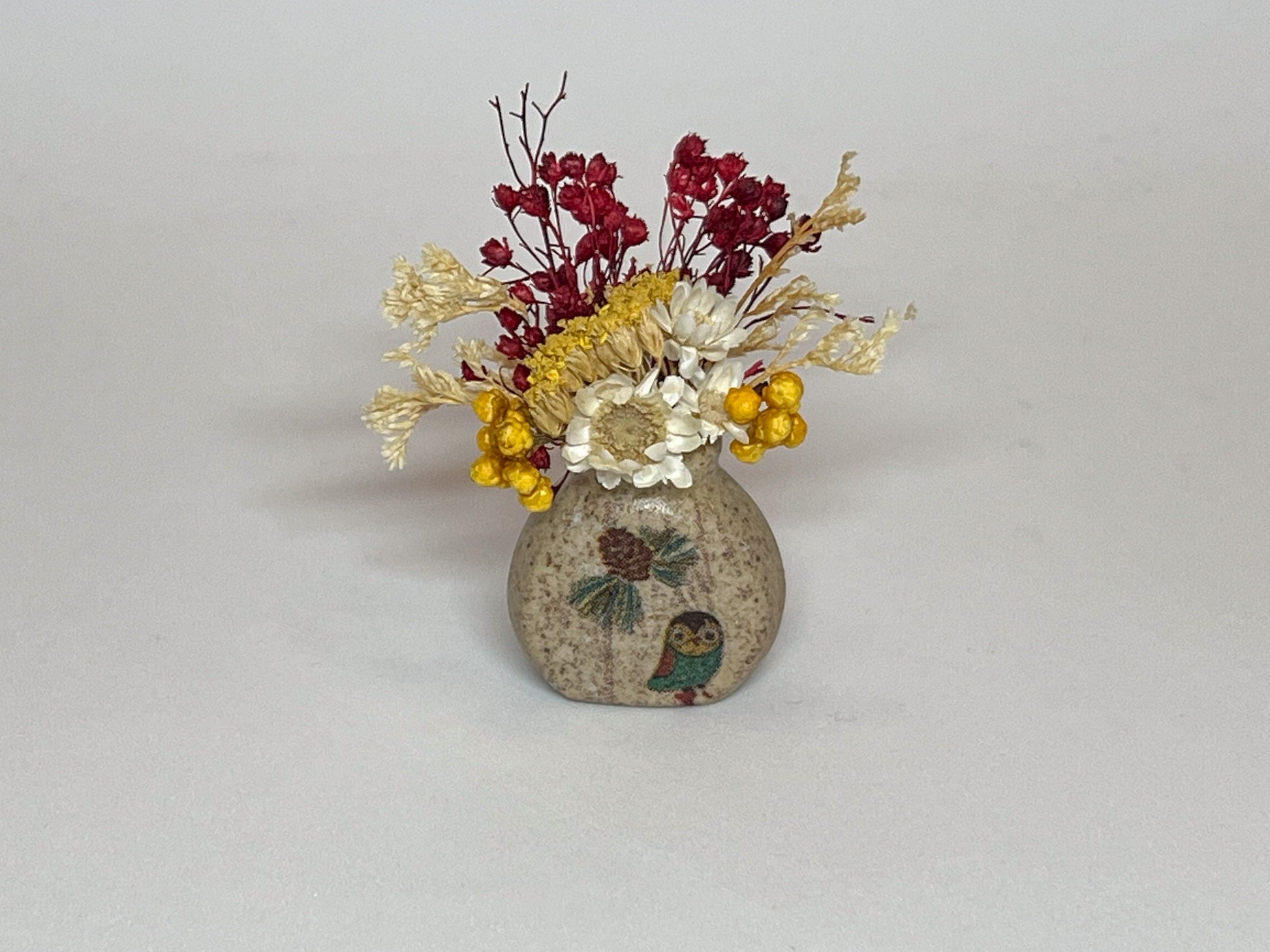 Miniature Ceramic Vase 1:12 Scale – Rabbit or Owl Motif, Dollhouse Decor __etsy:5576392975