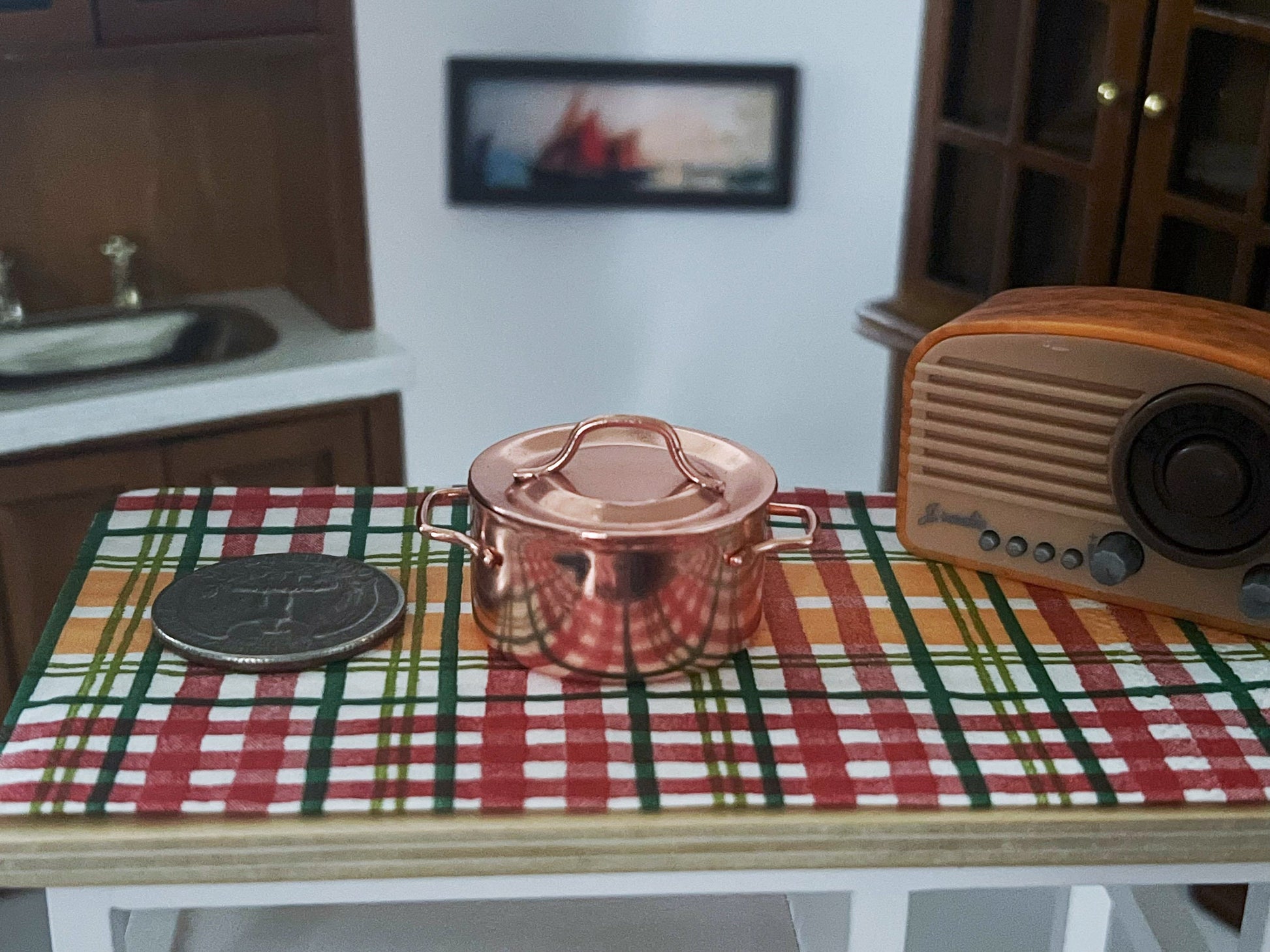 Miniature Cooper Soup Pot-1:12 Scale, Dollhouse Cookware Kitchen Essential __etsy:5632203397