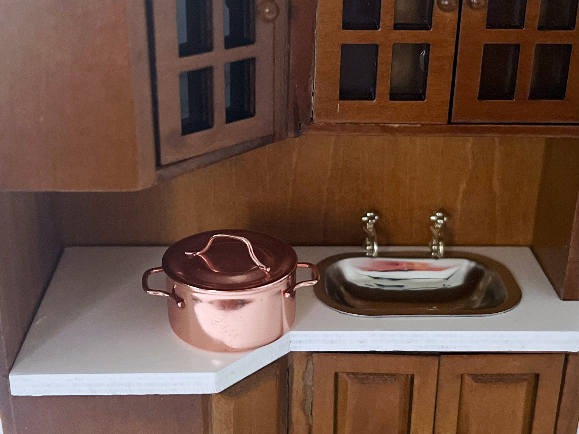 Miniature Cooper Soup Pot-1:12 Scale, Dollhouse Cookware Kitchen Essential __etsy:5632204353