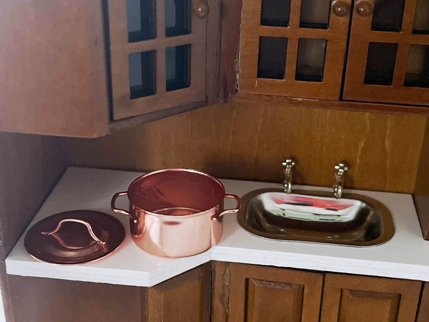 Miniature Cooper Soup Pot-1:12 Scale, Dollhouse Cookware Kitchen Essential __etsy:5632204361