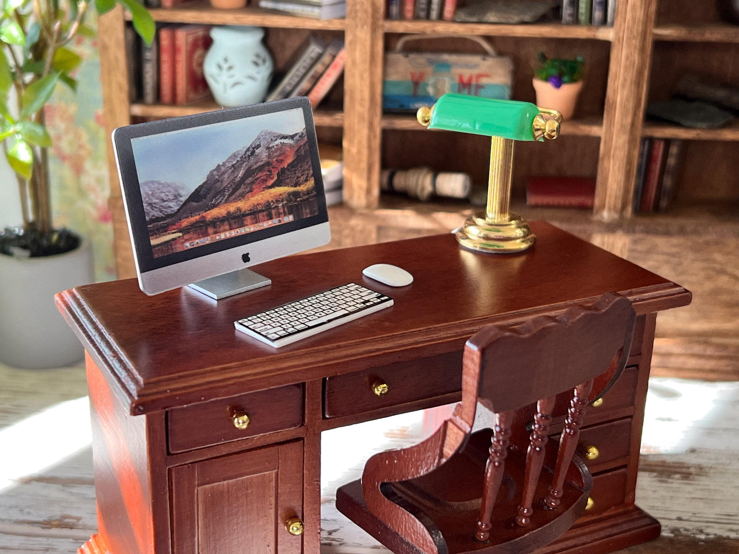 Miniature Desktop Computer 3PC Set – 1:12 Scale – Dollhouse Plastic Silver Computer, Office __etsy:6820310228