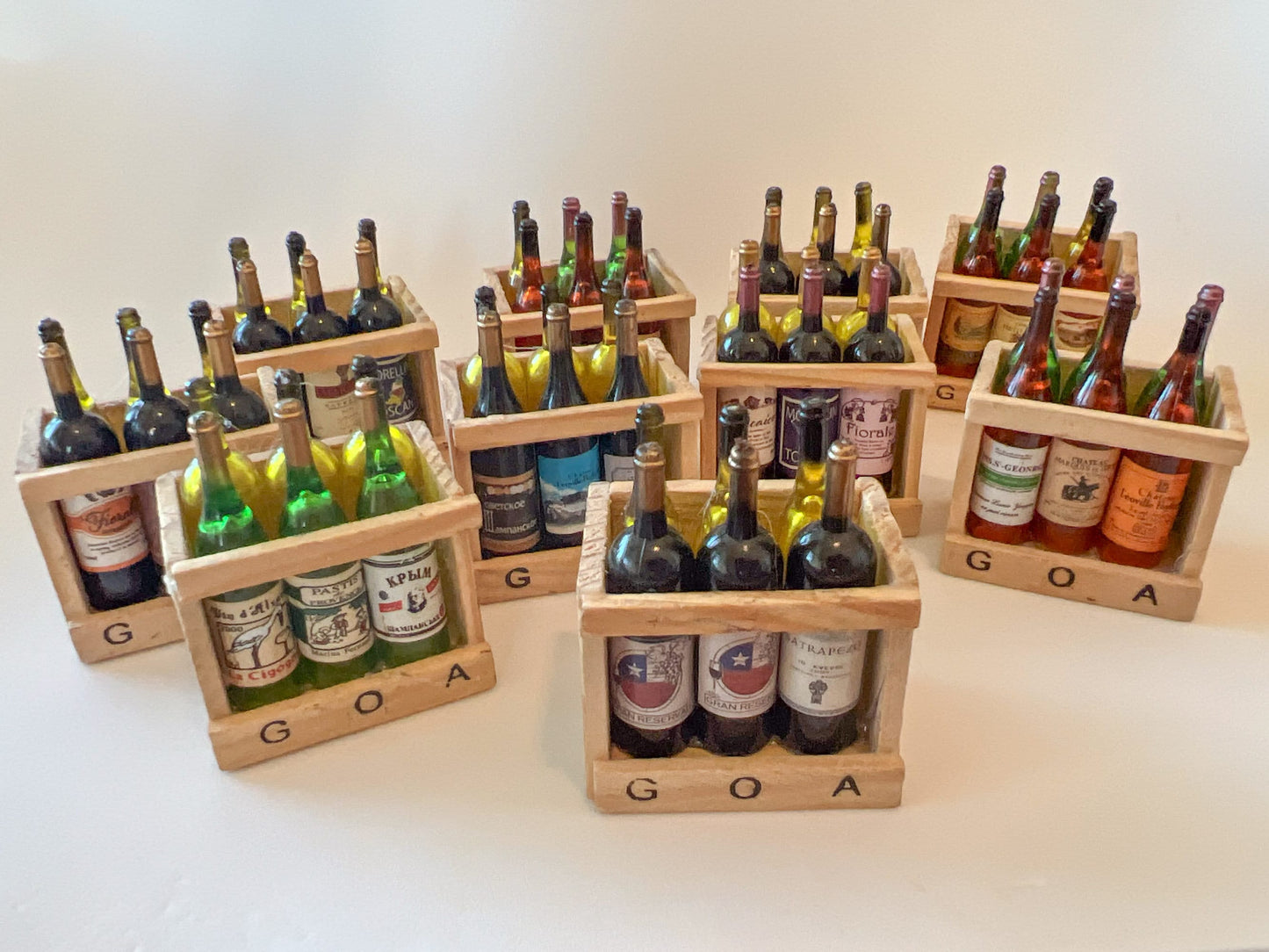 Miniature Dollhouse Wine Crate – 1:12 Scale - 6 Bottle Wooden Case – Random Style Refrigerator Magnet __etsy:6278462183