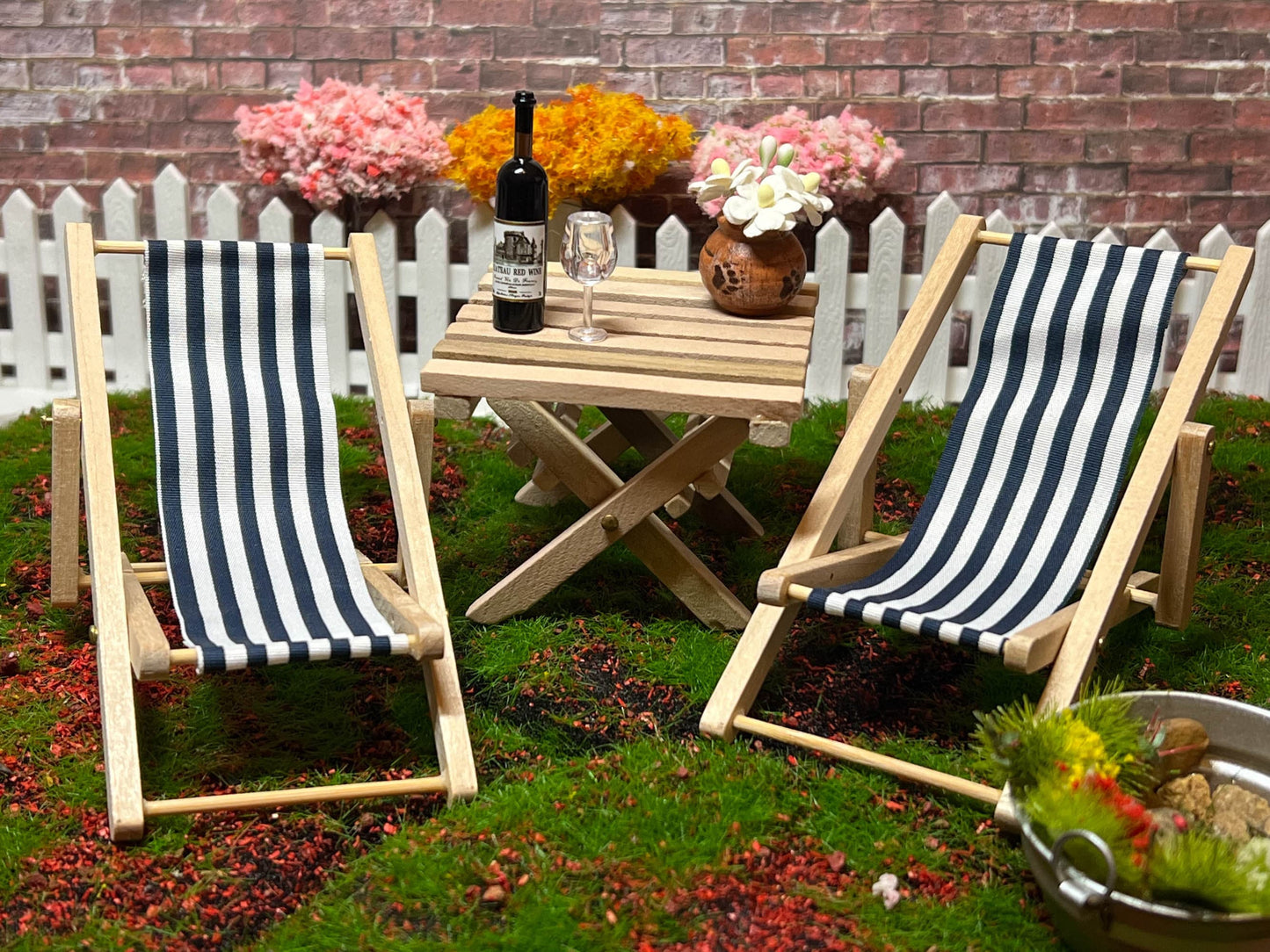 Miniature Foldable Beach Set – 1:12 Scale - Dollhouse Patio Decor __etsy:5517942551