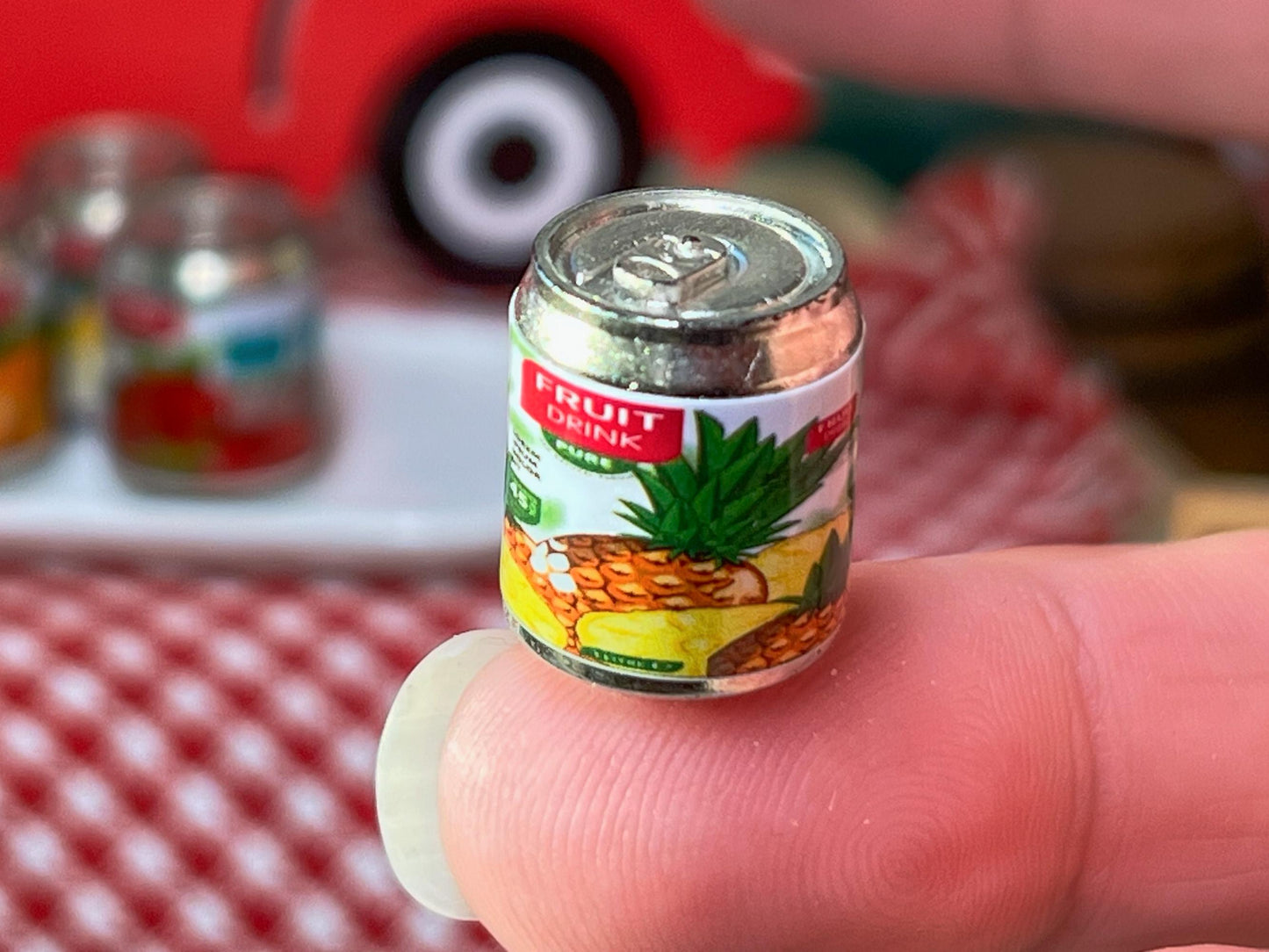 Miniature Fruit Juice Cans – 1:12 Scale, Set of 4 - Dollhouse Fruits __etsy:6676682768
