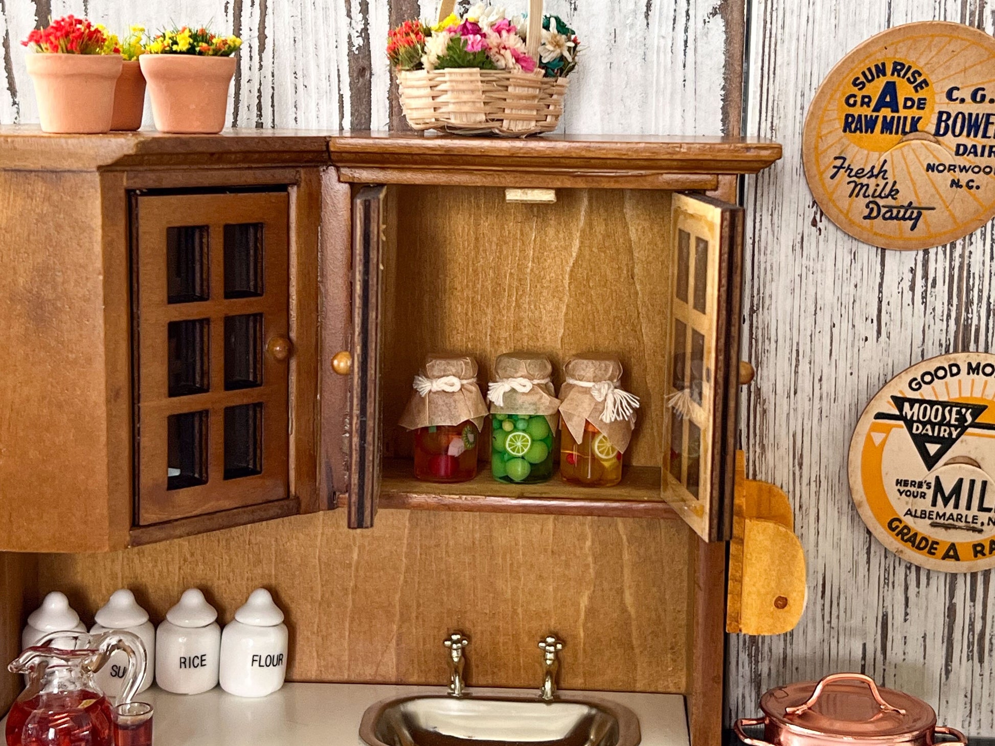 Miniature Glass Preserves 1:12 Scale - 3PC Dollhouse Jam Filled in Orange, Cherry, Lime __etsy:6106022374