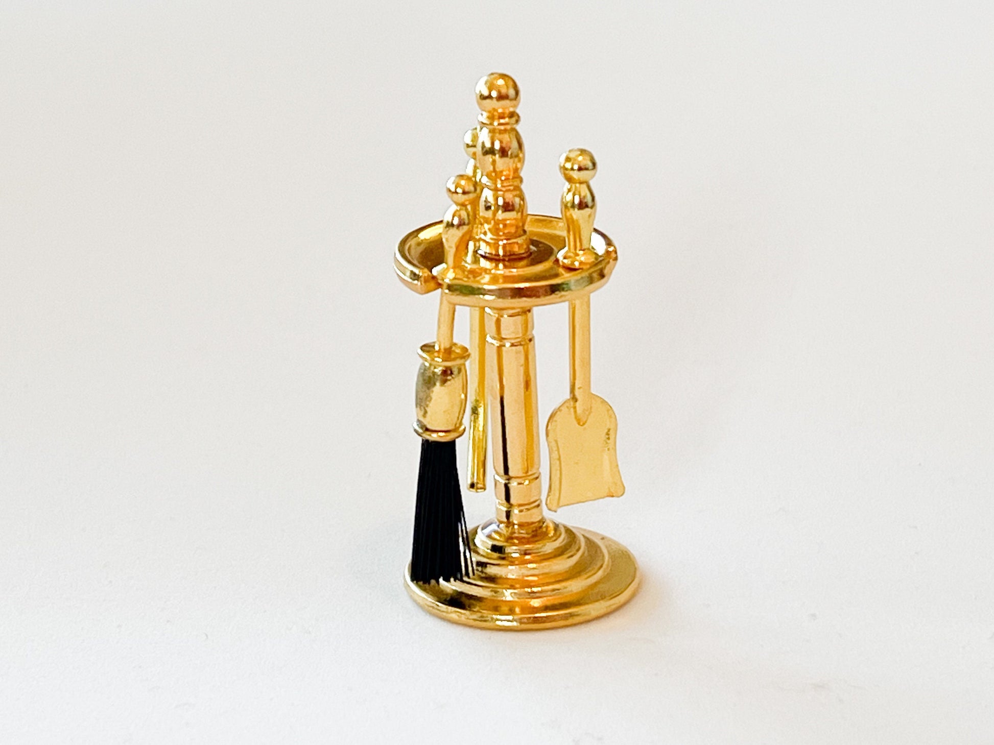Miniature Gold-Tone Fireplace Tool Set –  1:12 Scale (4PC) Dollhouse Accessories __etsy:6318428258