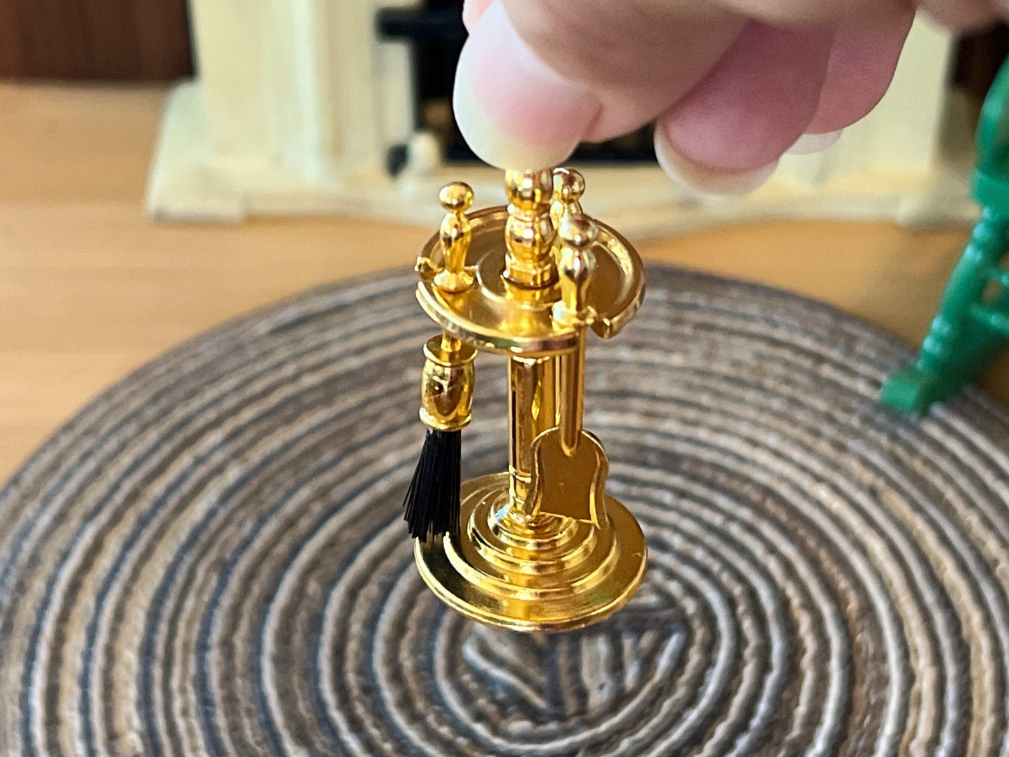 Miniature Gold-Tone Fireplace Tool Set –  1:12 Scale (4PC) Dollhouse Accessories __etsy:6366484971