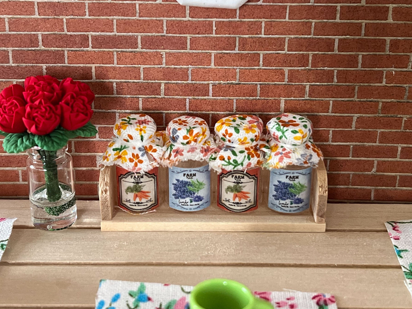 Miniature Jelly Preserves 1:12 Scale-Dollhouse Glass Jam Jars on a Shelf __etsy:5689496815
