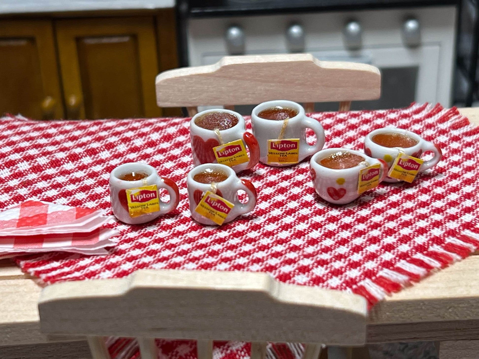 Miniature Lipton Tea 1:12 Scale - Dollhouse 2PC Cups or Mugs Tea Set __etsy:5824347762