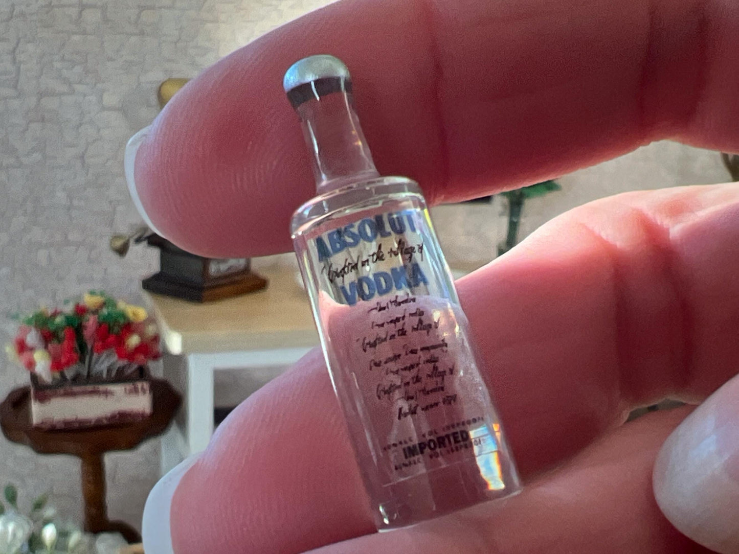 Miniature Liquor Vodka Bottle 1:12 Scale –  Dollhouse Bar Decor __etsy:7710161827