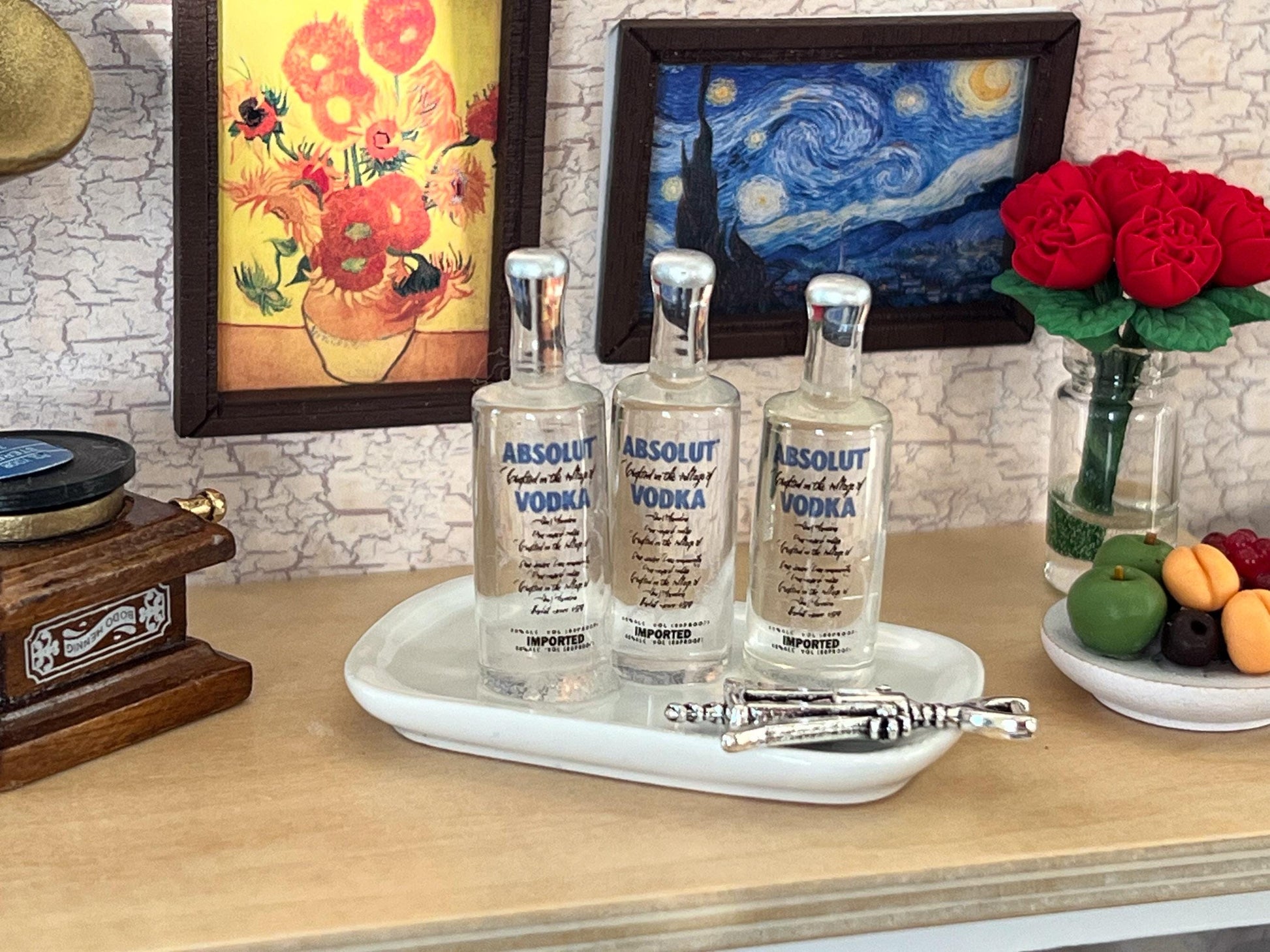 Miniature Liquor Vodka Bottle 1:12 Scale –  Dollhouse Bar Decor __etsy:7662204346