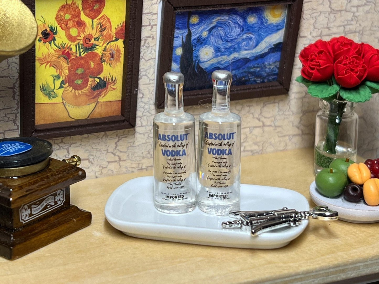 Miniature Liquor Vodka Bottle 1:12 Scale –  Dollhouse Bar Decor __etsy:7710161829
