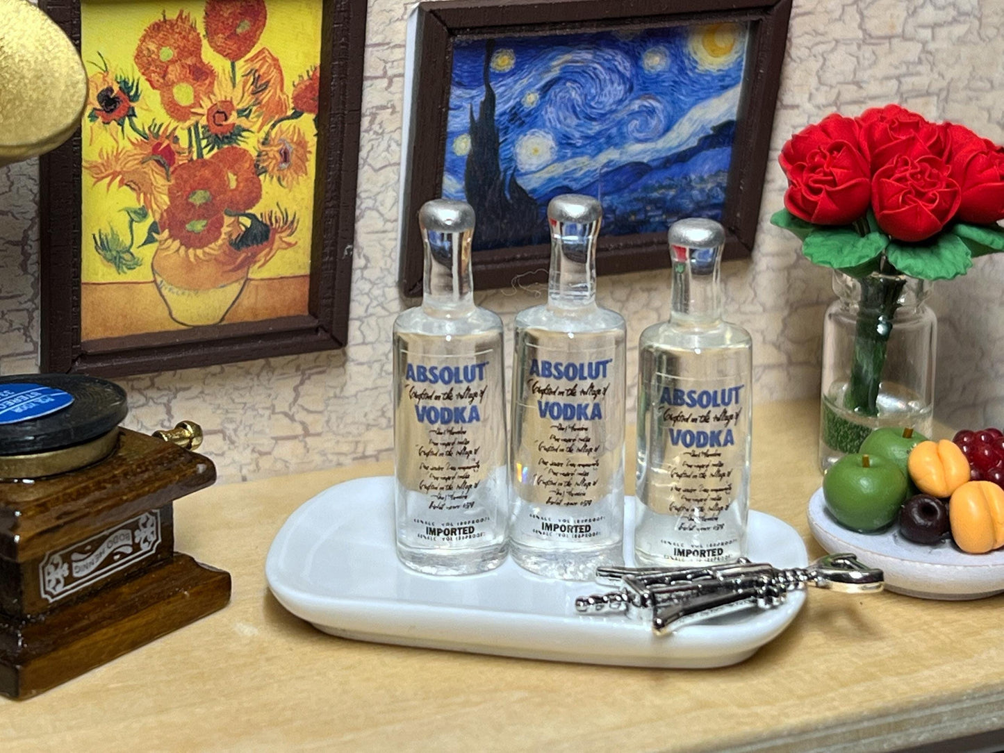 Miniature Liquor Vodka Bottle 1:12 Scale –  Dollhouse Bar Decor __etsy:7710161837