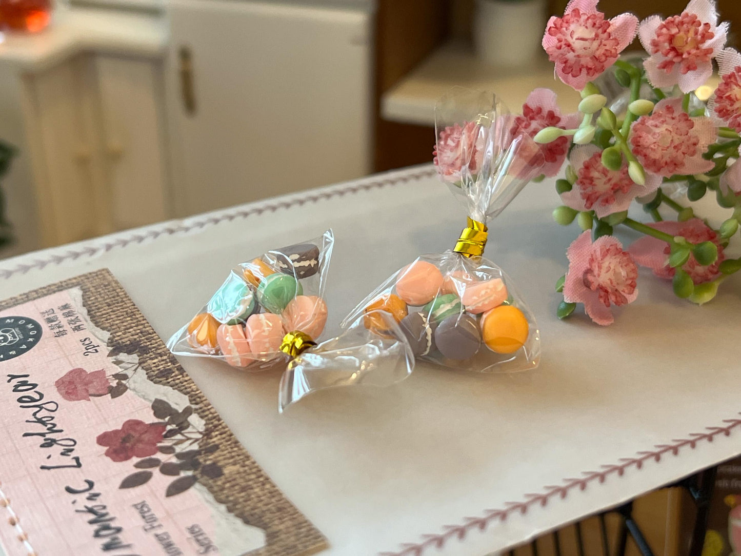 Miniature Macaroons in Bag – 1:12 Scale - Dollhouse Dessert __etsy:6497761246