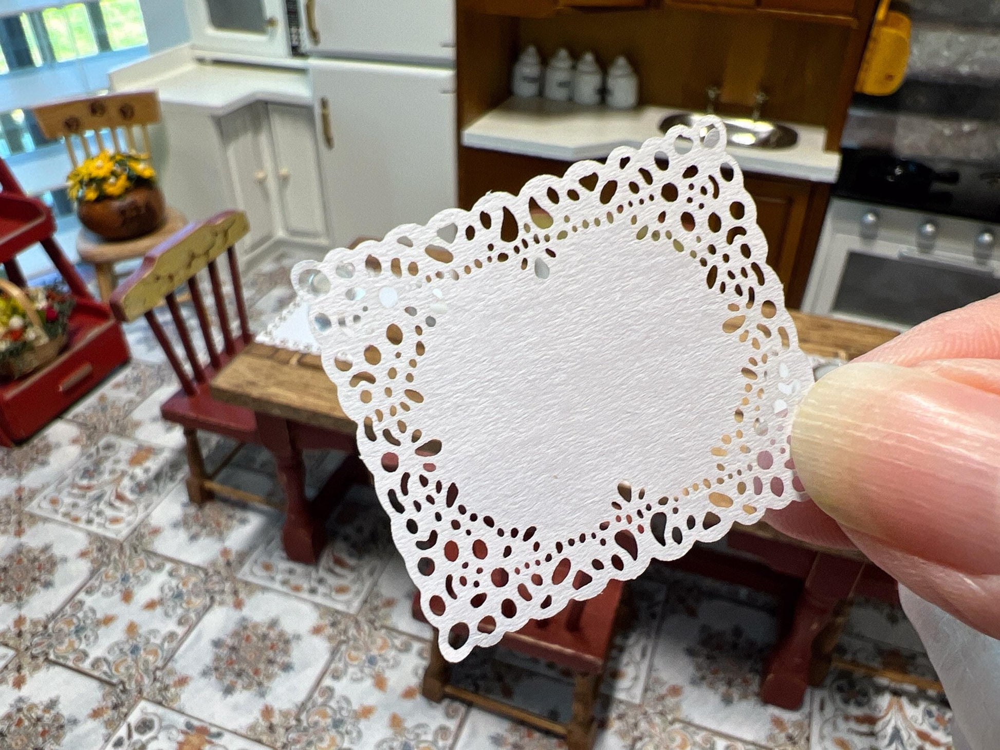 Miniature Paper Doilies 1:12 Scale - Dollhouse Antique Lace Table Decor __etsy:6800053745