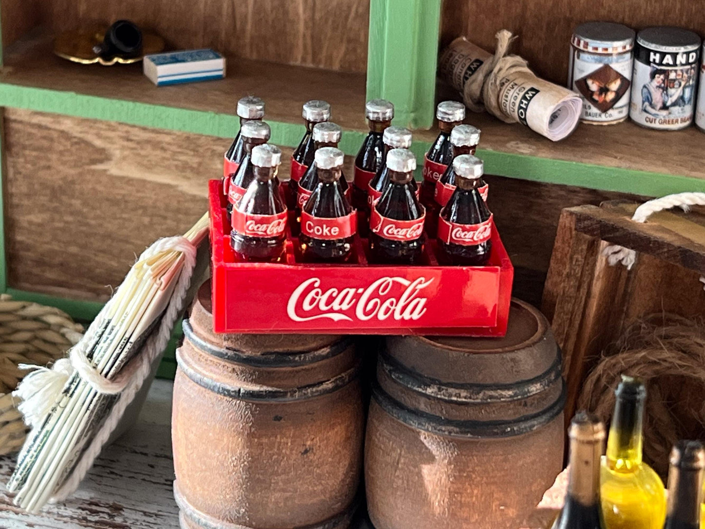 Miniature 12Pk Soft Drink - 1:12 Scale - Dollhouse Sodas with Case - Pops for Dolls __etsy:7894643696