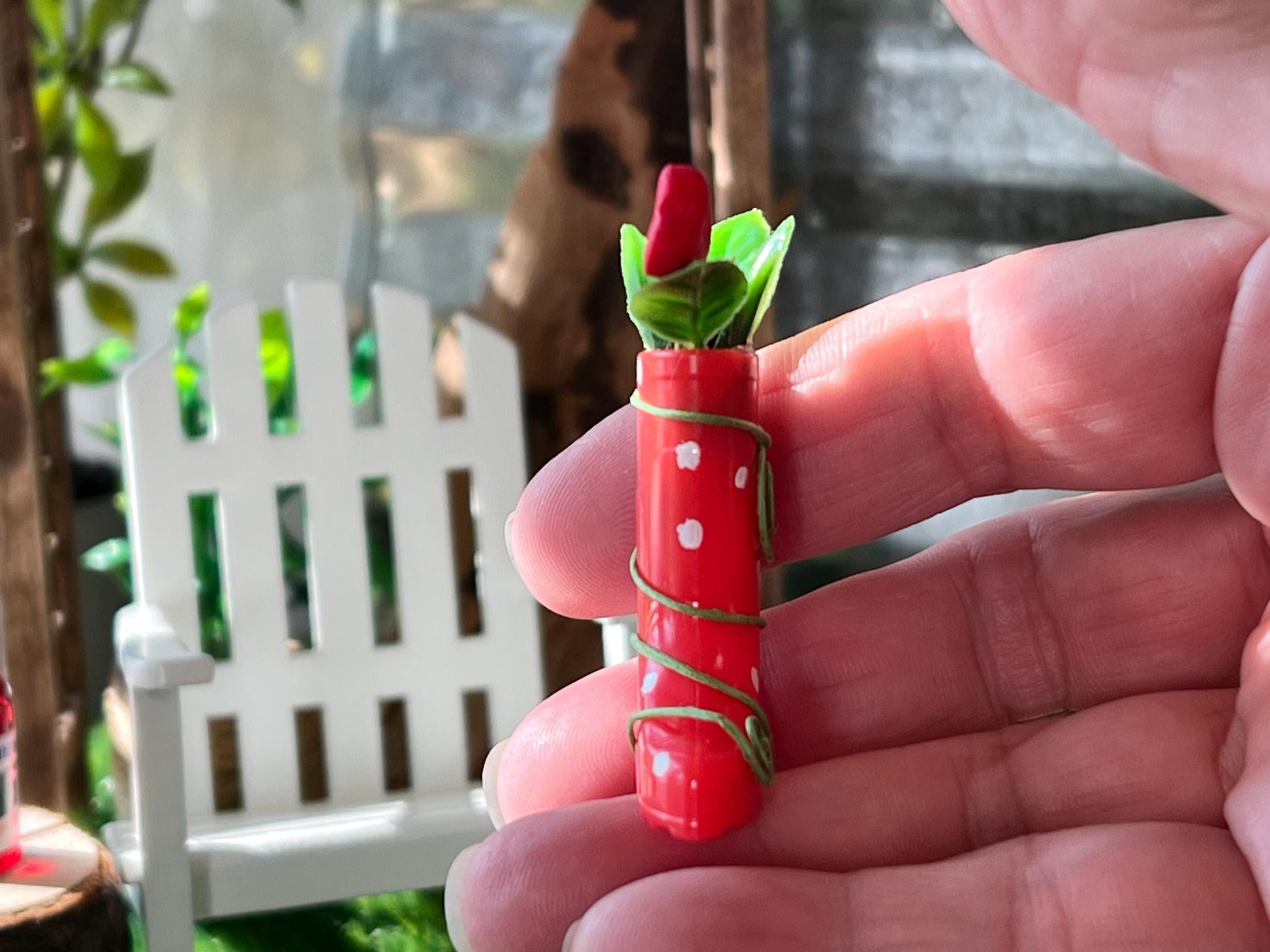 Miniature Planter Boot with a Rose – 1:12 Scale - Dollhouse Garden Decor __etsy:7168535831