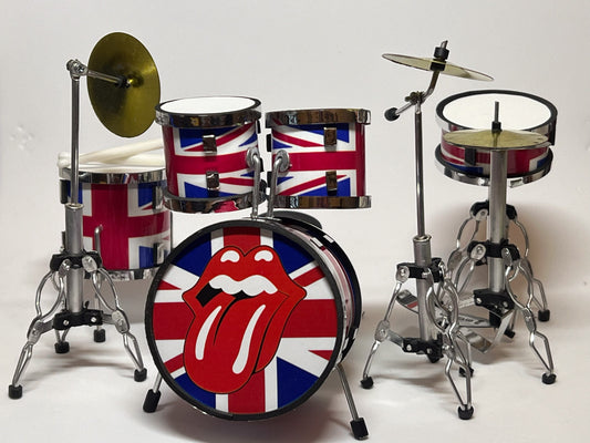 Miniature Rolling Stones Drum Set 1:12 Scale – Collectible Dollhouse Music Instrument __etsy:5583047031