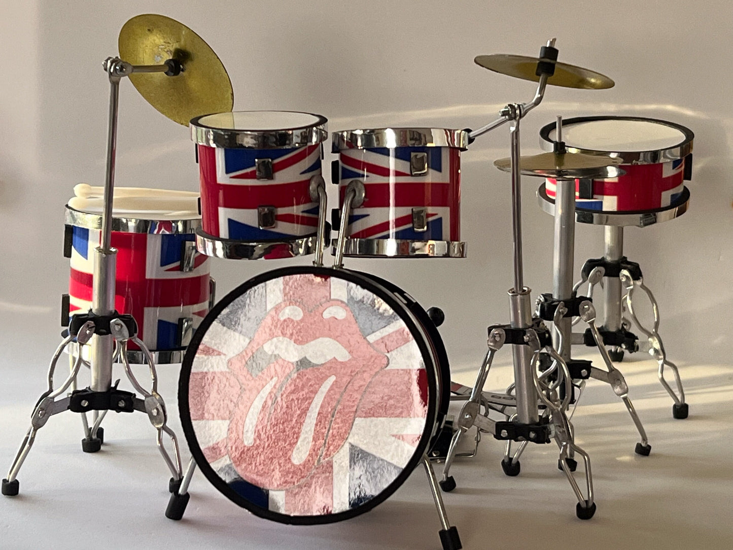 Miniature Rolling Stones Drum Set 1:12 Scale – Collectible Dollhouse Music Instrument __etsy:5534924474