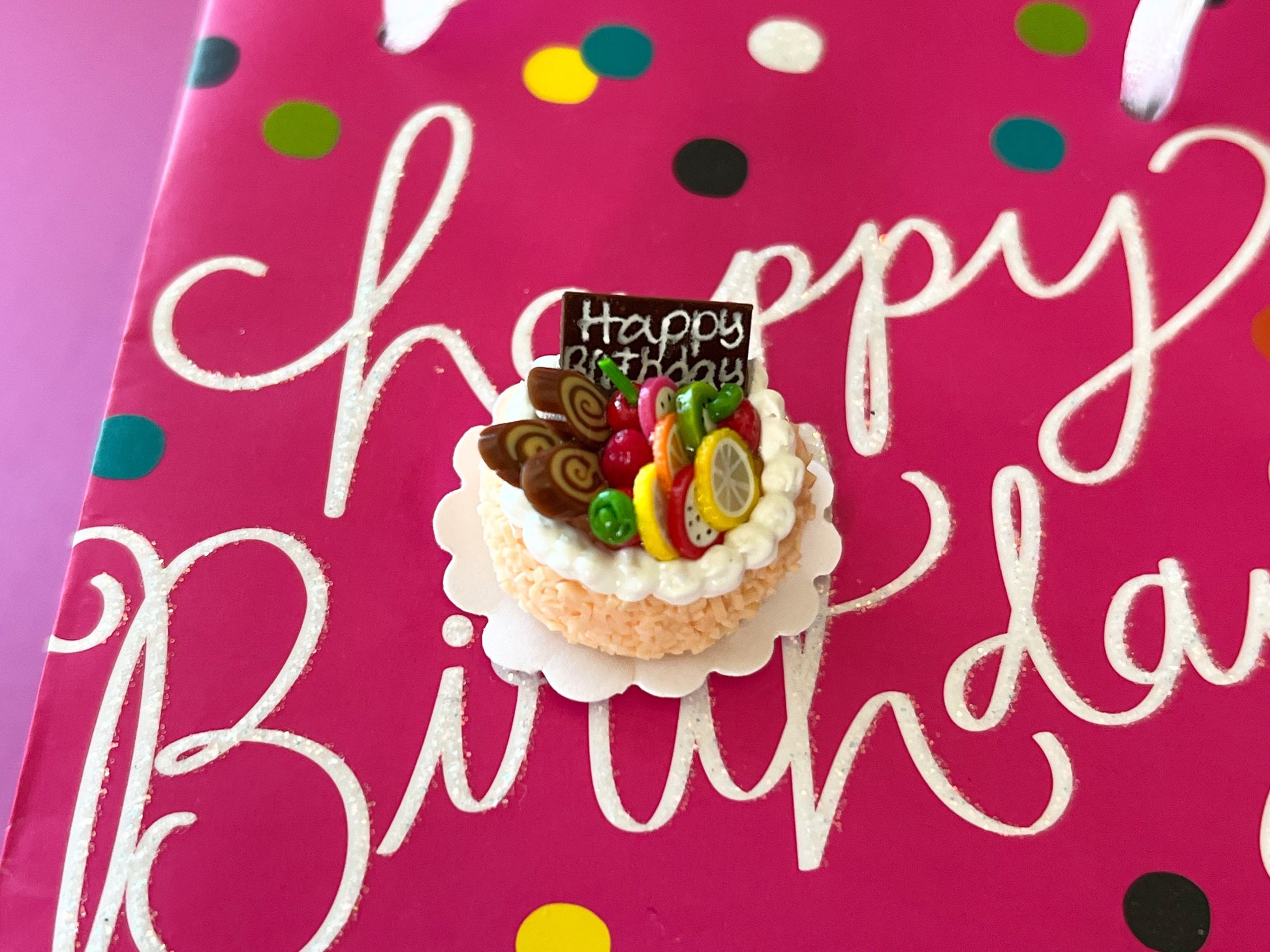 Miniature Round Cakes 1:12 Scale –  Dollhouse Bakery Birthday Celebration __etsy:5902348462