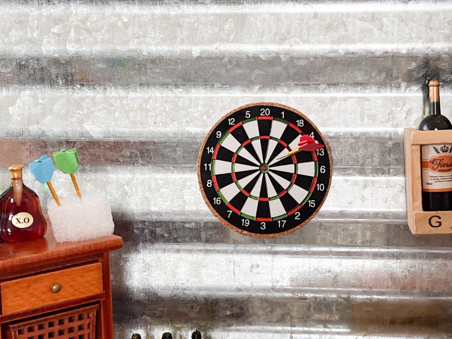 Miniature 1:12 Scale Dart Board with Darts | Dollhouse Decor __etsy:7274984478