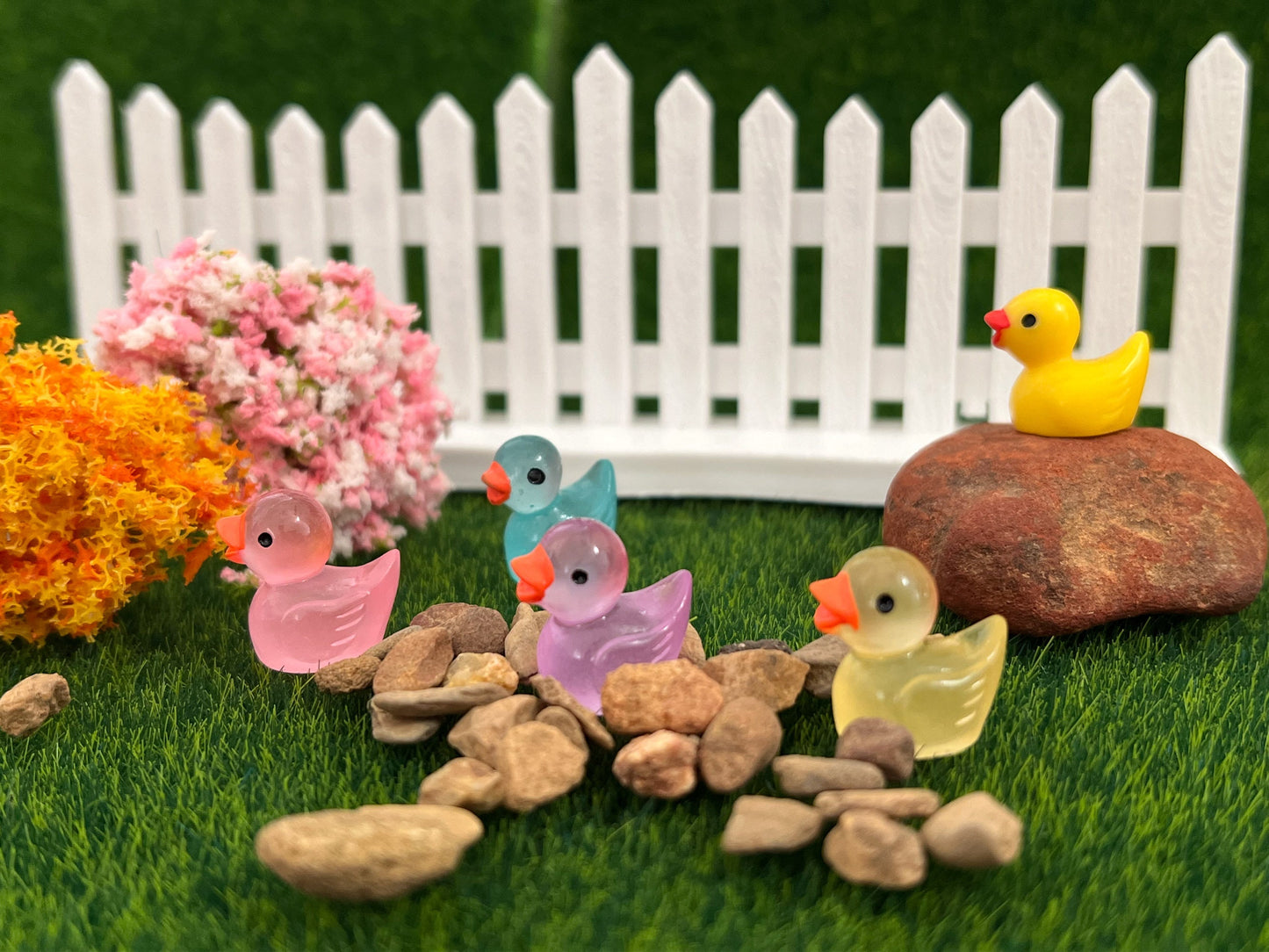 Miniature 1:12 Scale Glow-in-the-Dark Ducks – Set of 8 Resin Ducks |  Fairy Garden Accessory __etsy:5965619005