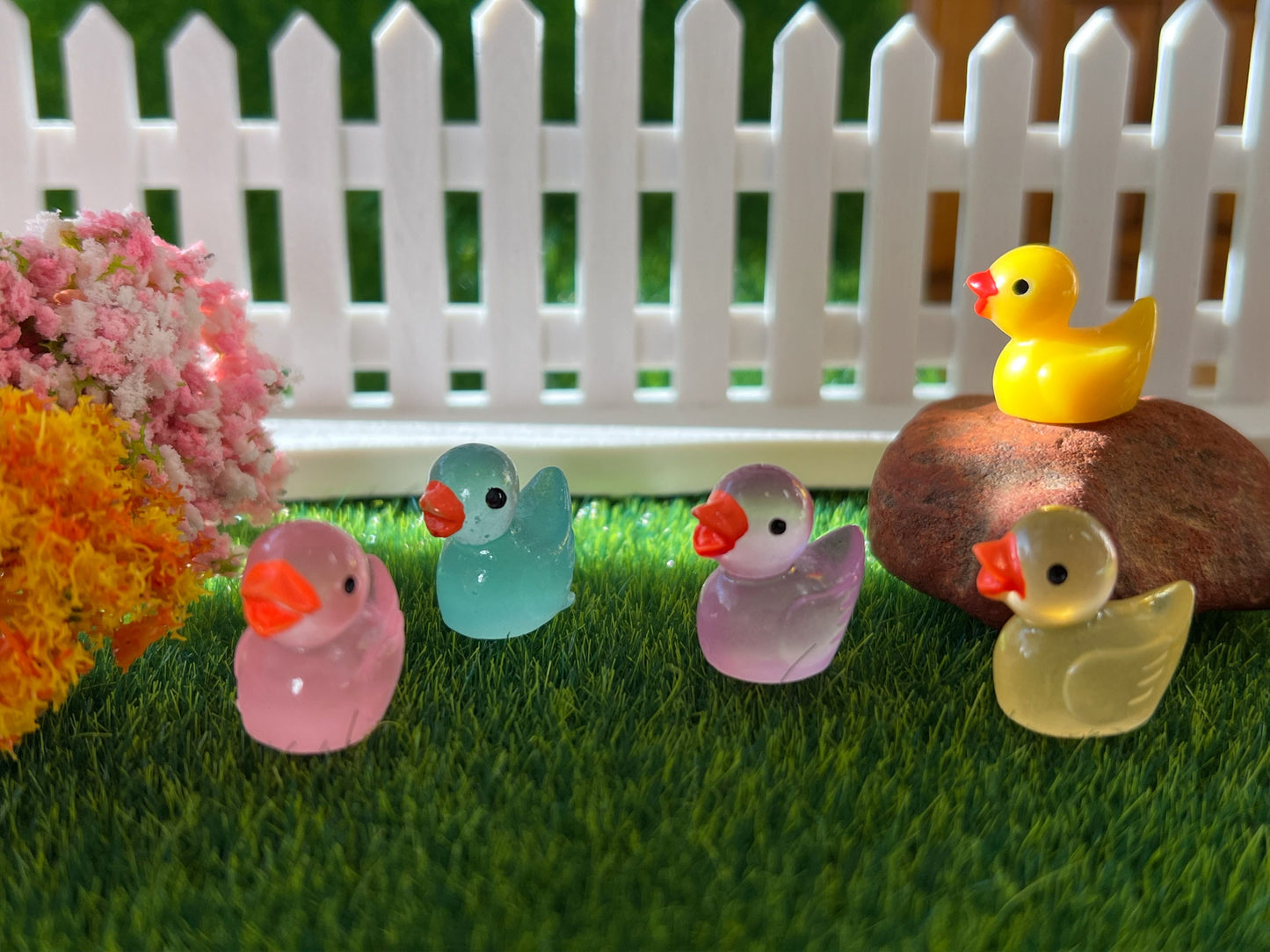 Miniature 1:12 Scale Glow-in-the-Dark Ducks – Set of 8 Resin Ducks |  Fairy Garden Accessory __etsy:5917534120