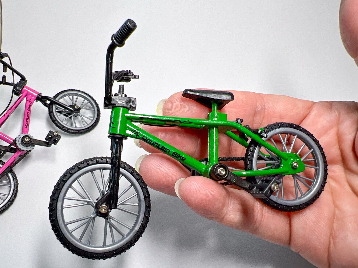 Miniature 1:12 Scale Metal Mountain Bikes – Green or Pink - Functional Wheels-Handlebar-Brake Cable __etsy:6456247411