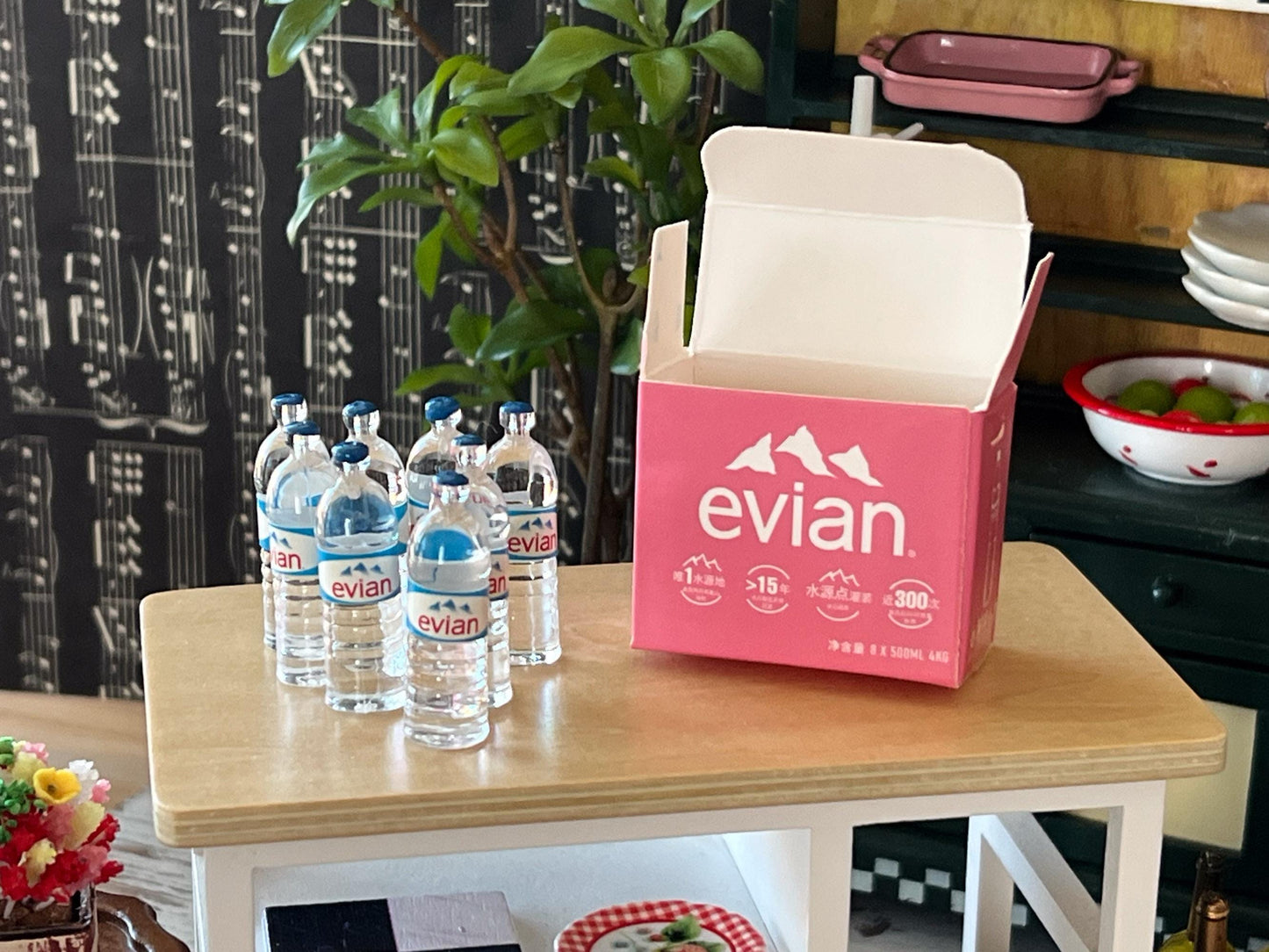 Miniature 1:12 Scale 8-Pack Water Bottle Set –  Cardboard Box __etsy:6670488188